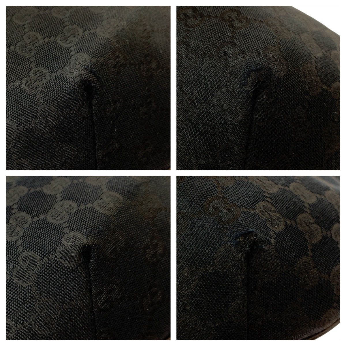 GUCCI Shoulder Bag 181092 GG canvas Black SilverMetal