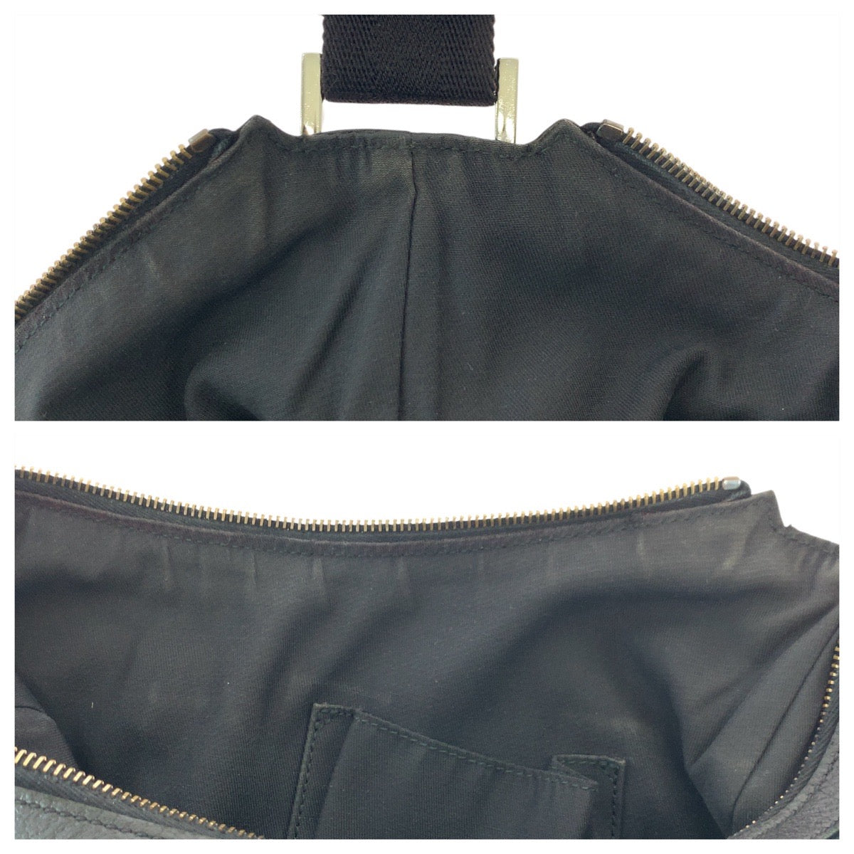 GUCCI Shoulder Bag 181092 GG canvas Black SilverMetal