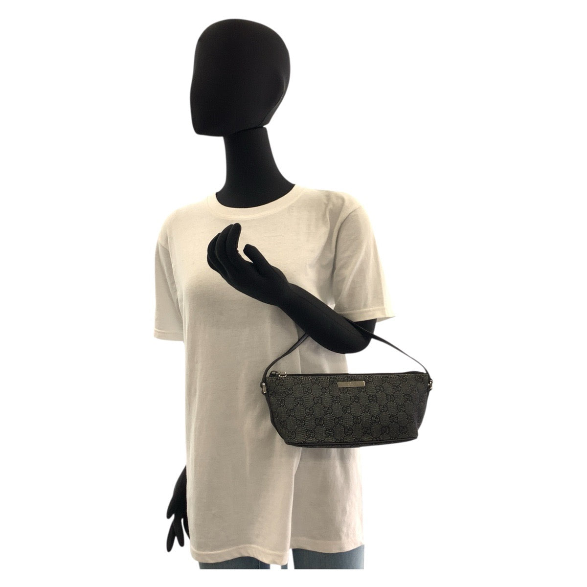 GUCCI Handbag 07198 GG canvas Black SilverMetal
