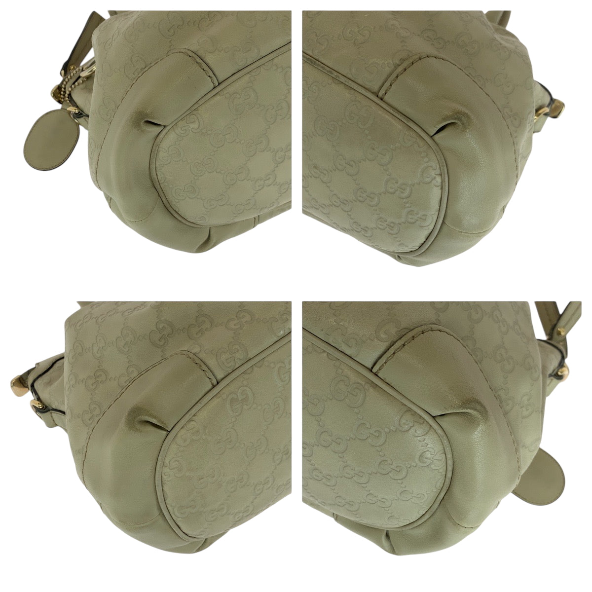 GUCCI Shoulder Bag 247902 leather Ivory Gold Metal Guccisima Sukey