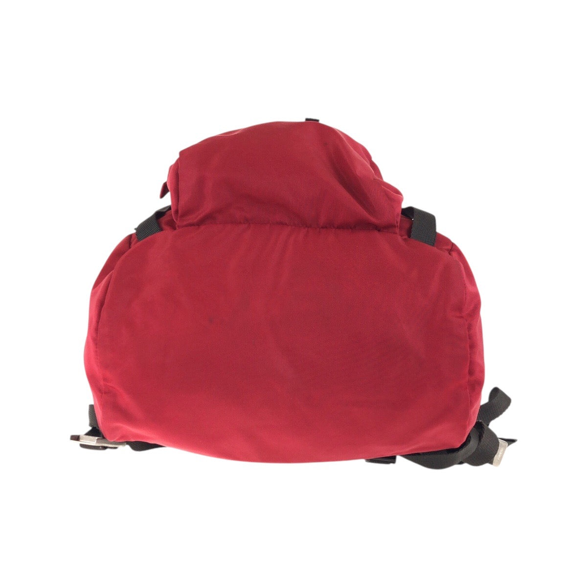 PRADA Backpack Nylon Red Khaki SilverMetal Test Triangle With logo