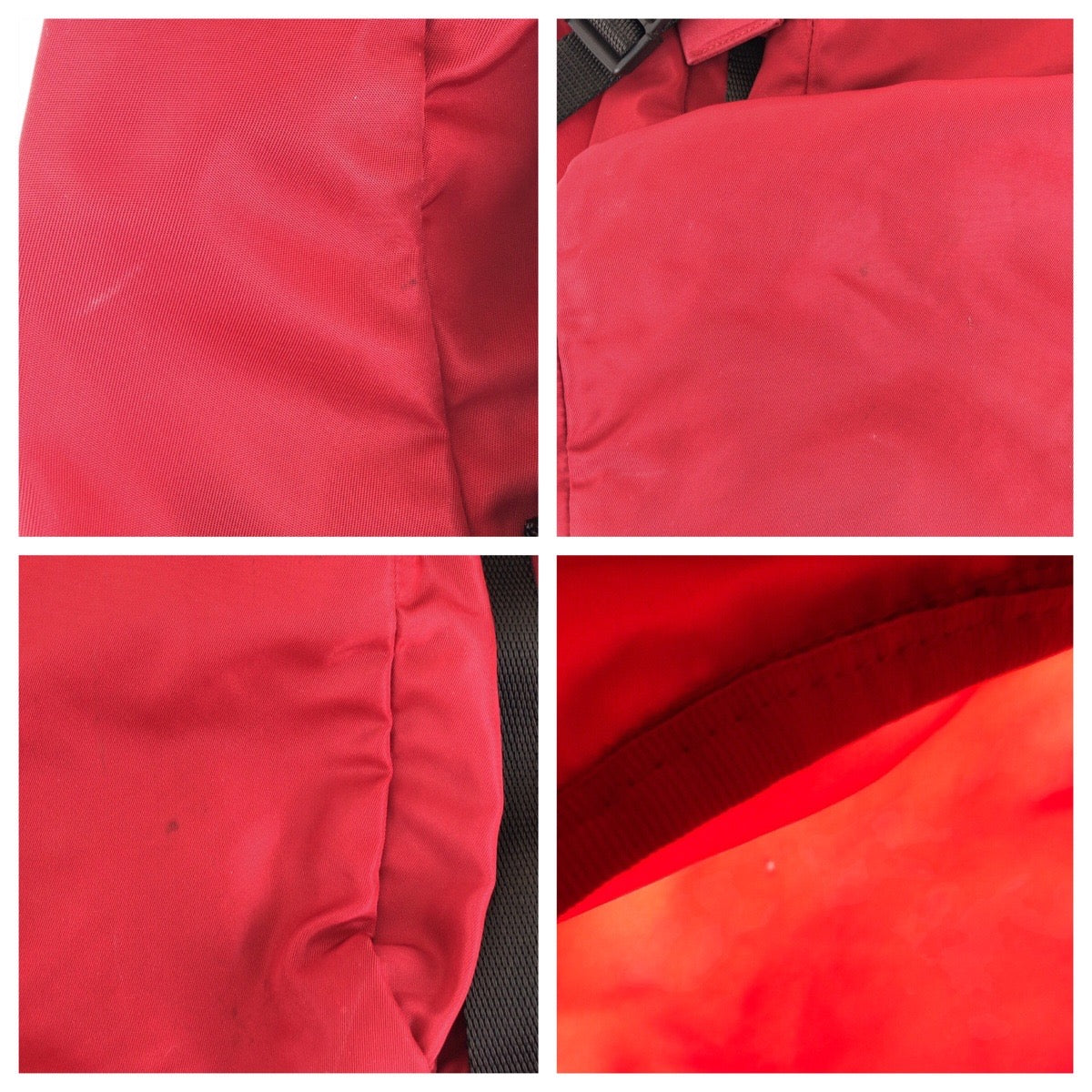 PRADA Backpack Nylon Red Khaki SilverMetal Test Triangle With logo