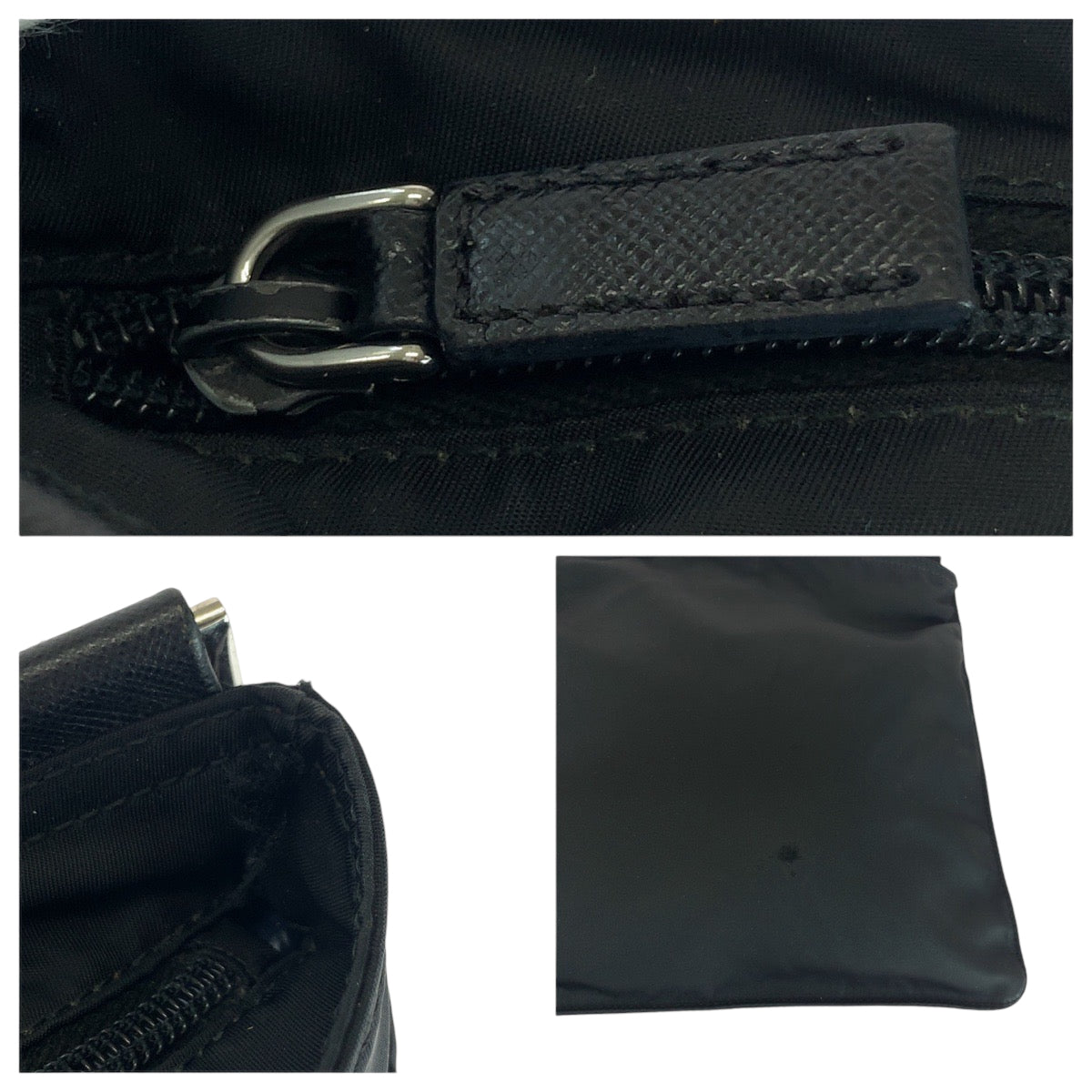 PRADA Shoulder Bag Nylon Black SilverMetal Test Triangle With logo