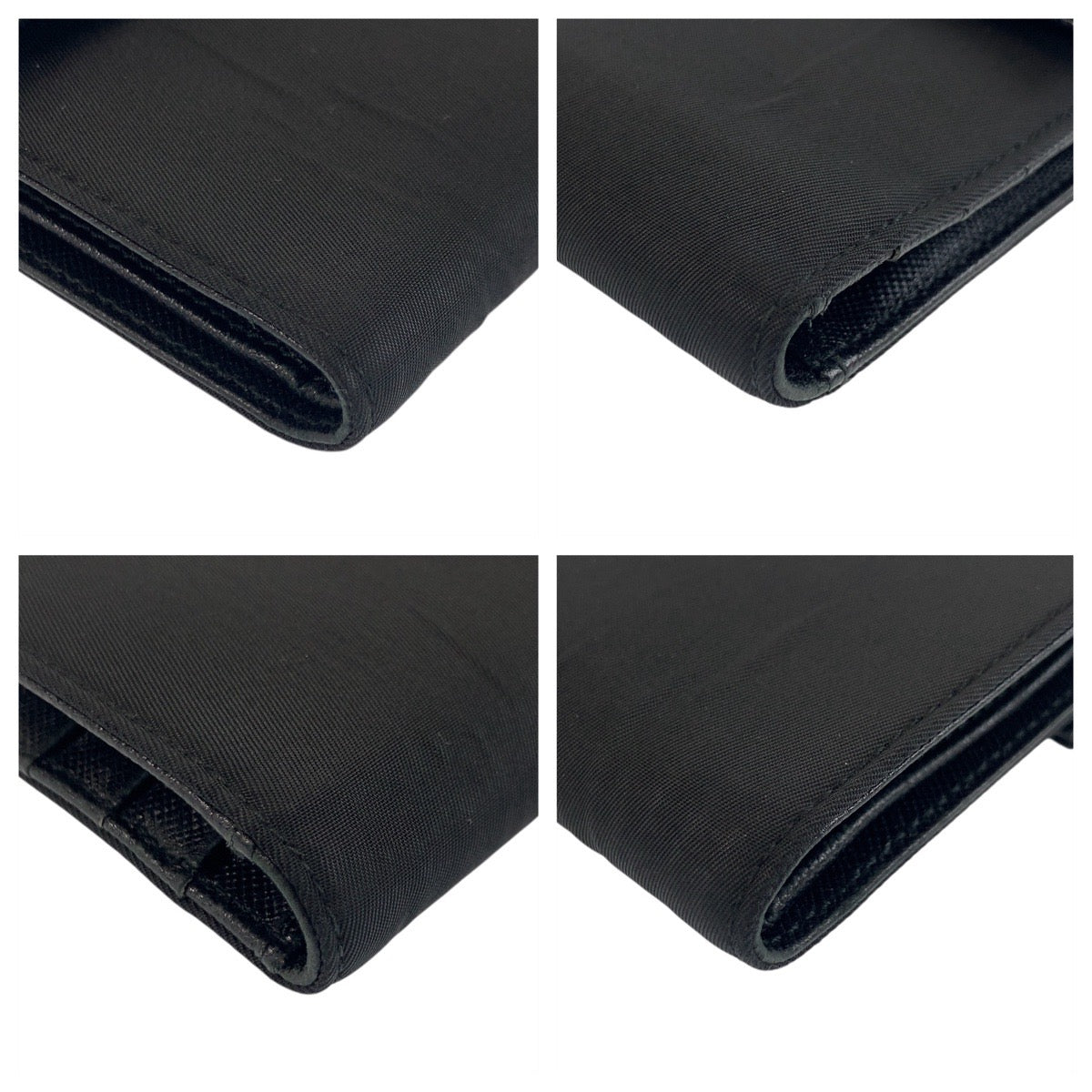 PRADA Tri-fold wallet Nylon Black SilverMetal Test Triangle With logo