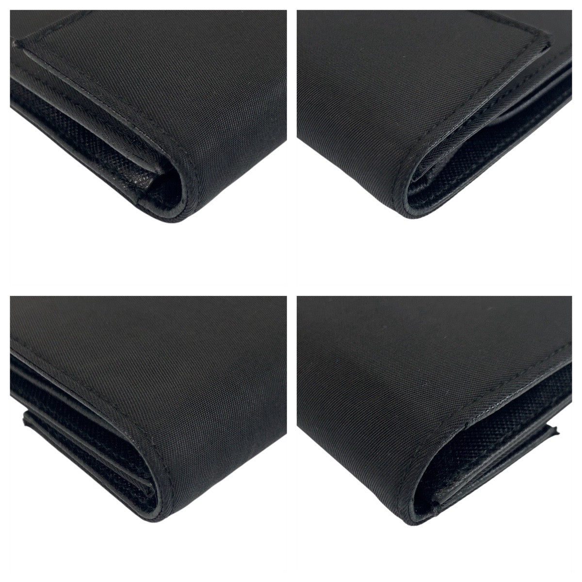 PRADA Tri-fold wallet Nylon Black SilverMetal Test Triangle With logo