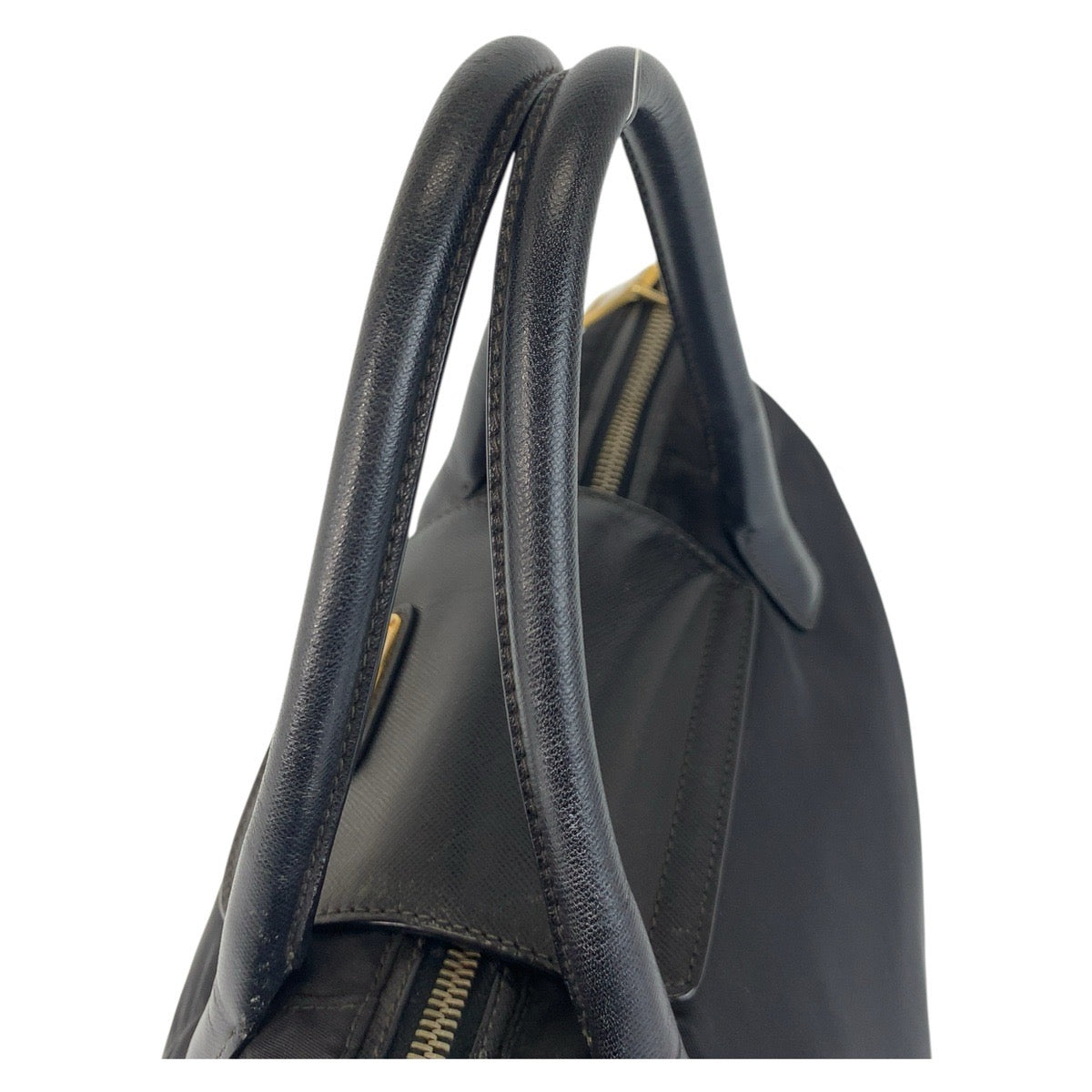 PRADA Tote Bag Nylon Black GoldMetal Test Triangle With logo