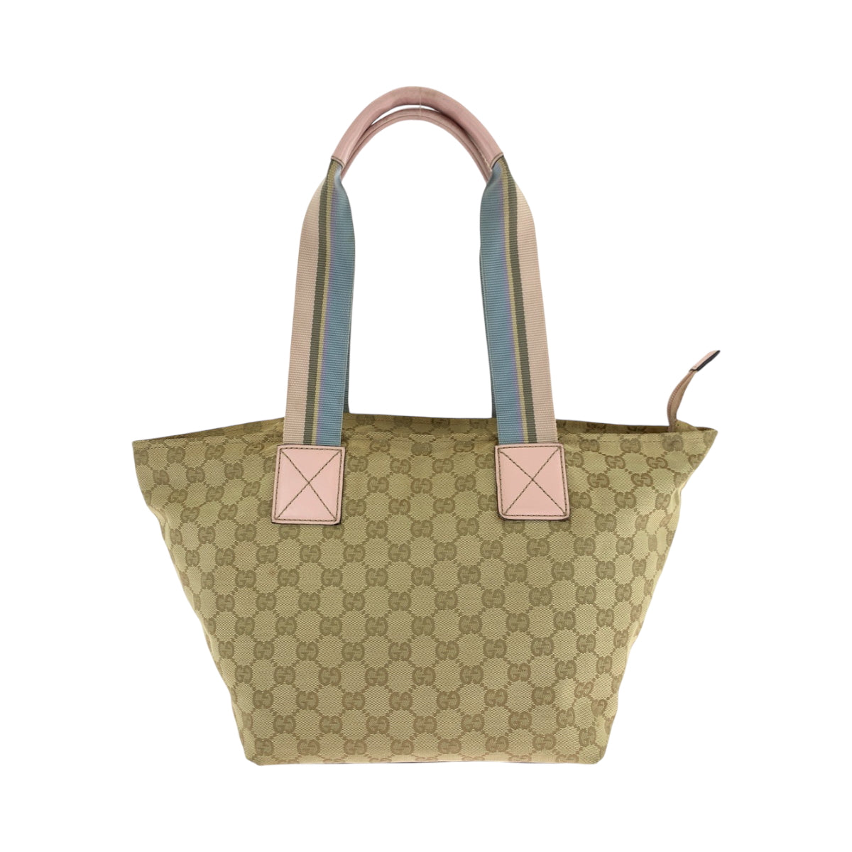 GUCCI Tote Bag 131230 GG canvas Beige Pink Blue Gold Metal