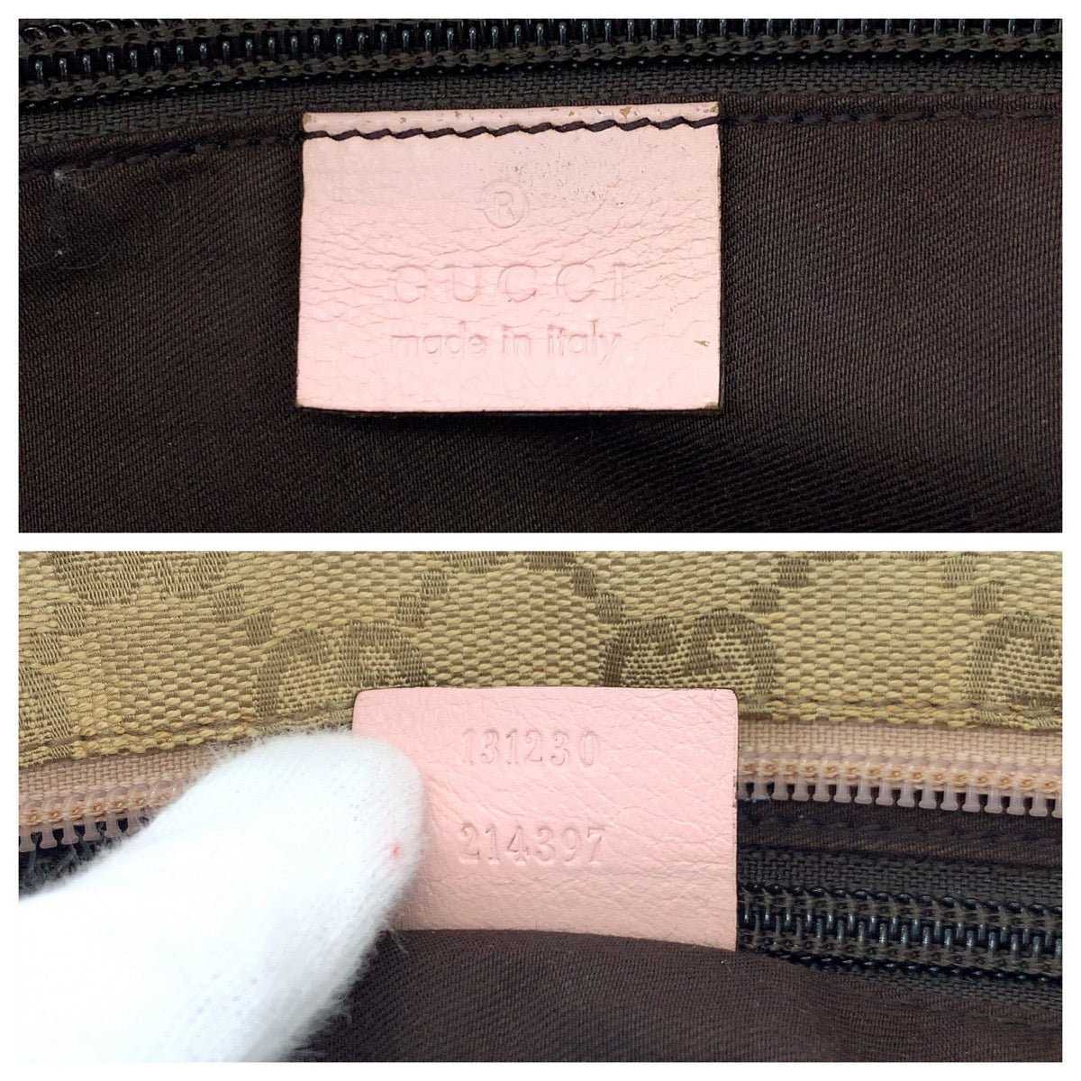GUCCI Tote Bag 131230 GG canvas Beige Pink Blue Gold Metal