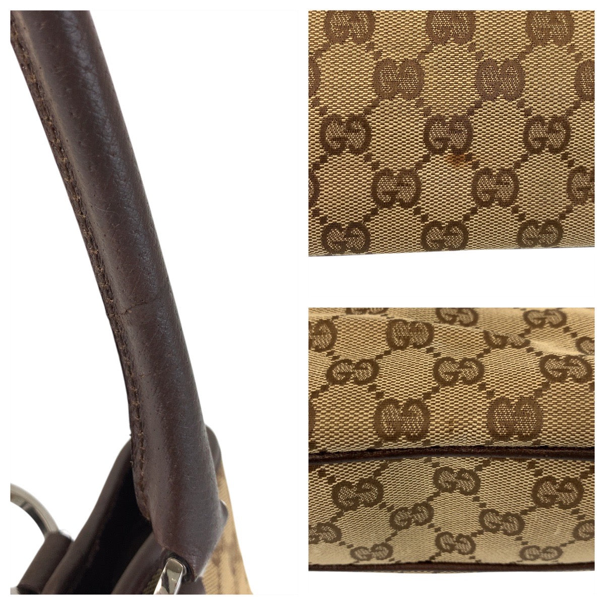 GUCCI Tote Bag 113015 GG canvas Beige brown