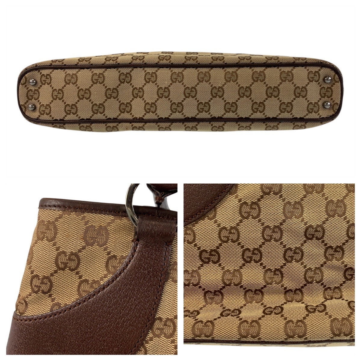 GUCCI Tote Bag 113015 GG canvas Beige brown