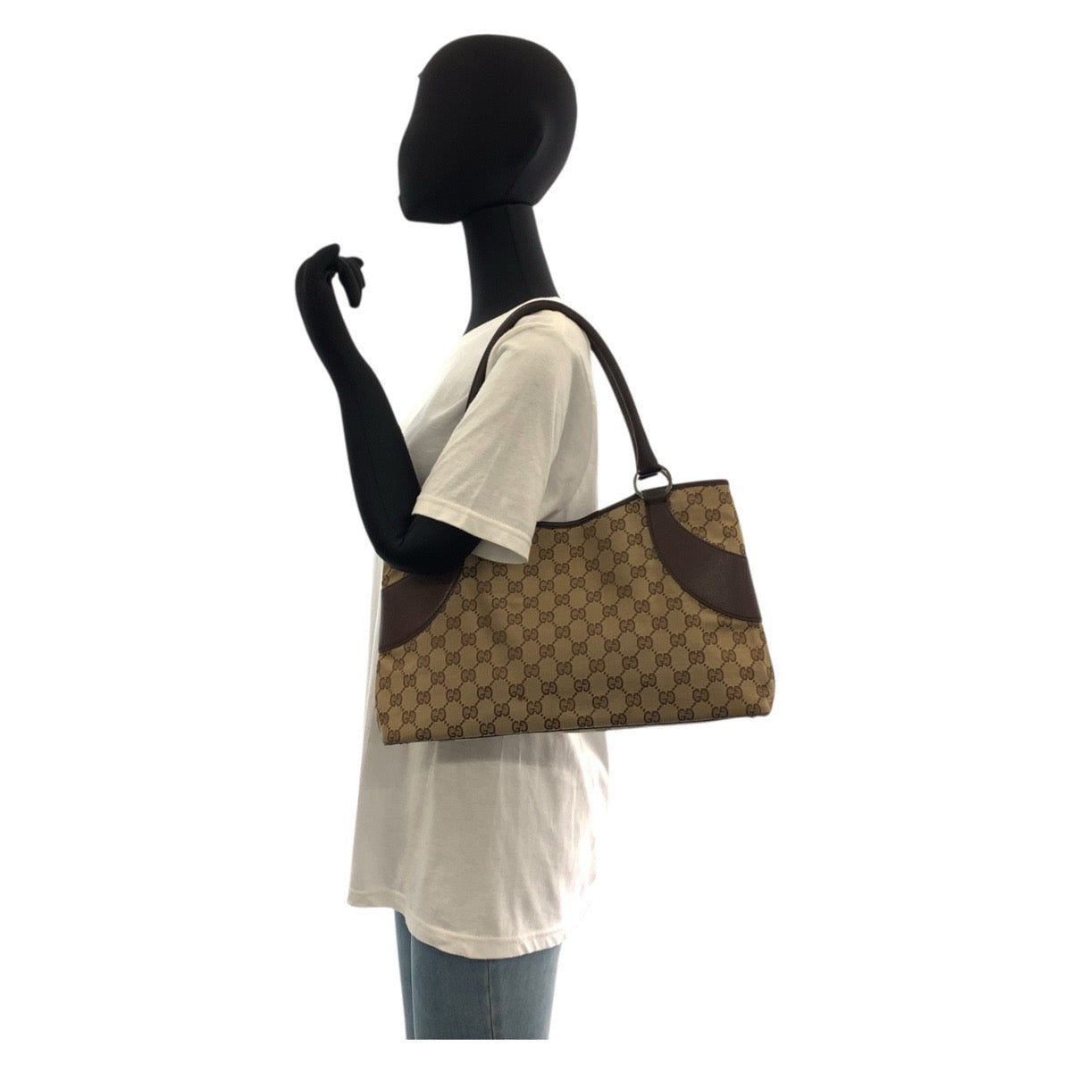 GUCCI Tote Bag 113015 GG canvas Beige brown