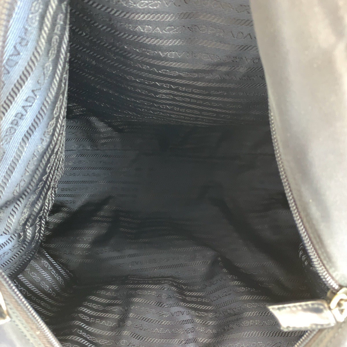 PRADA Tote Bag Nylon Navy SilverMetal Test Triangle With logo