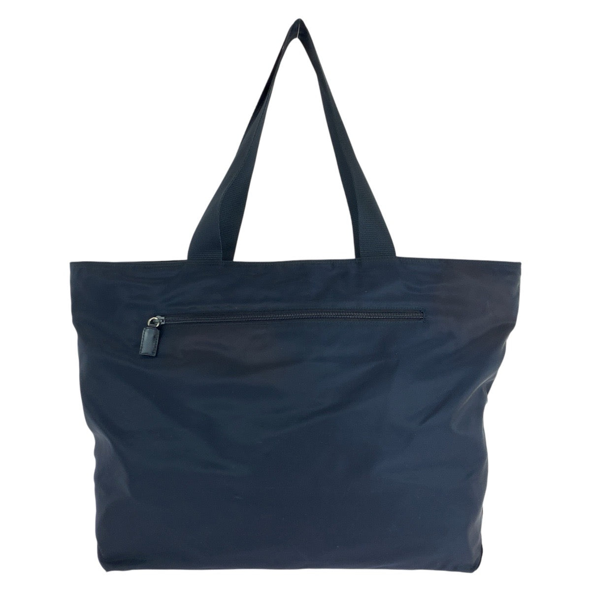 PRADA Tote Bag Nylon Navy SilverMetal Test Triangle With logo