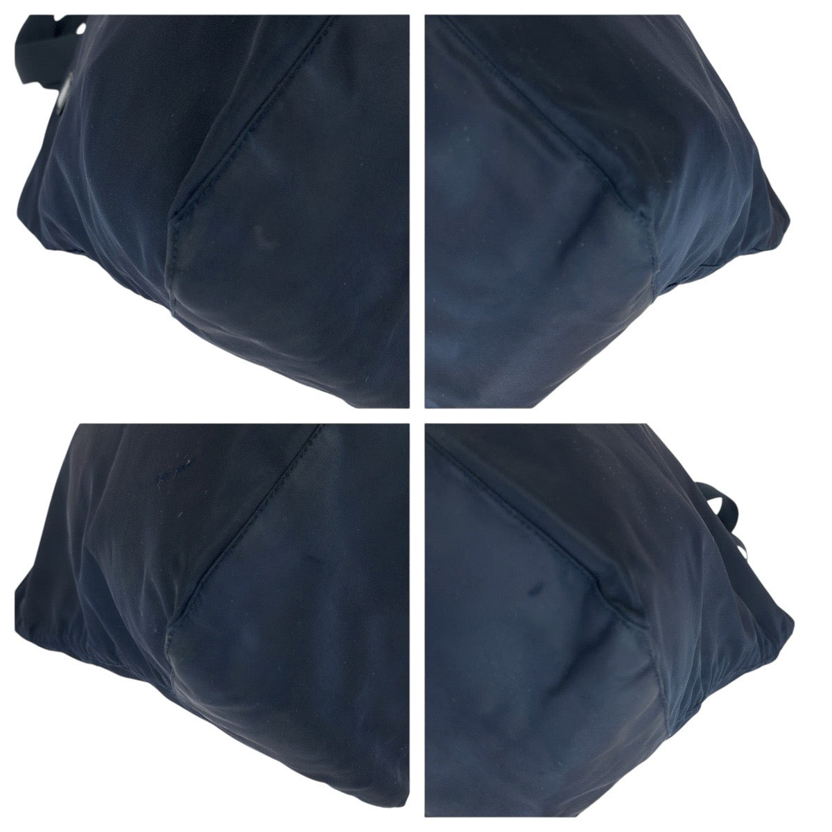 PRADA Tote Bag Nylon Navy SilverMetal Test Triangle With logo