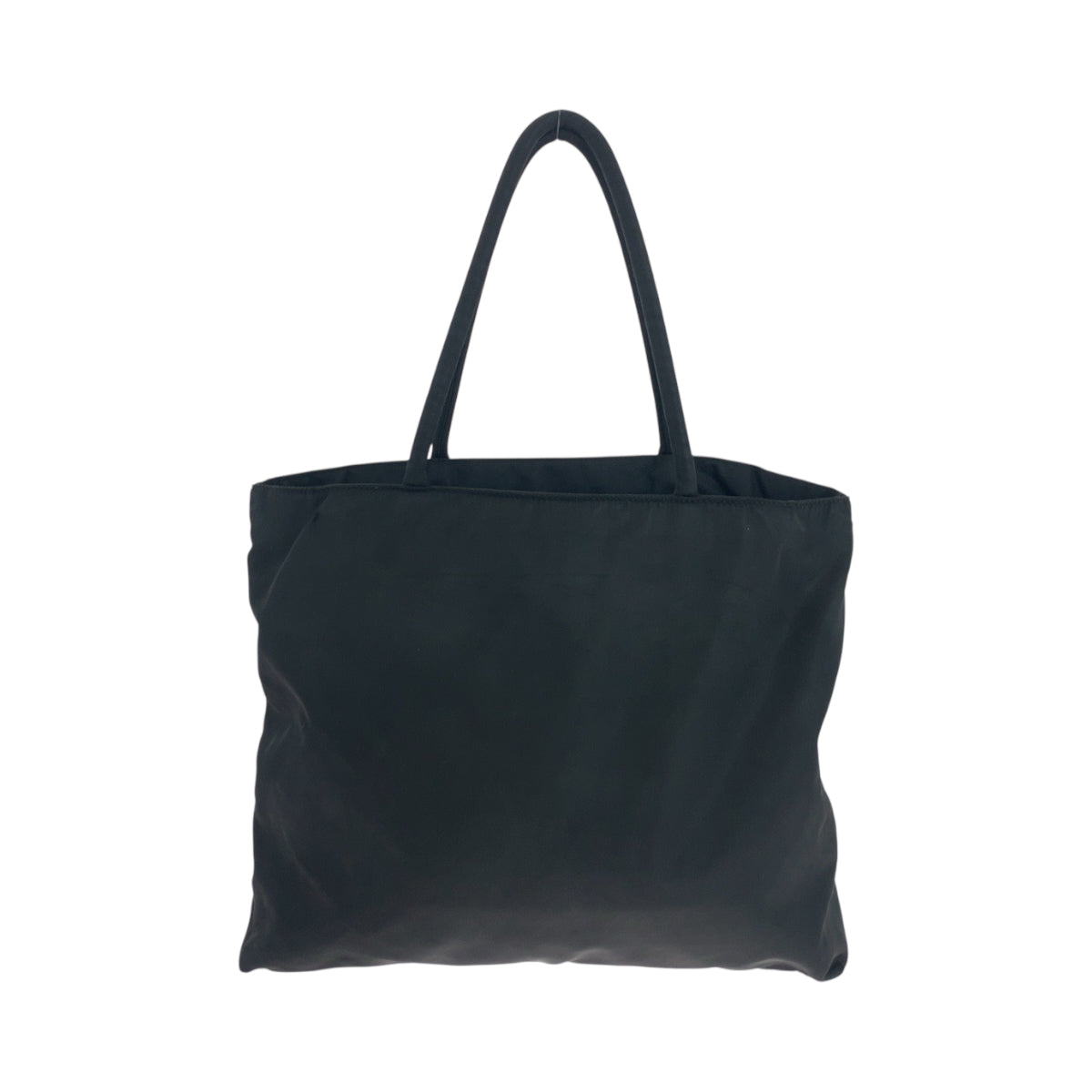 PRADA Tote Bag Nylon Black Silver Metal Test Triangle With logo