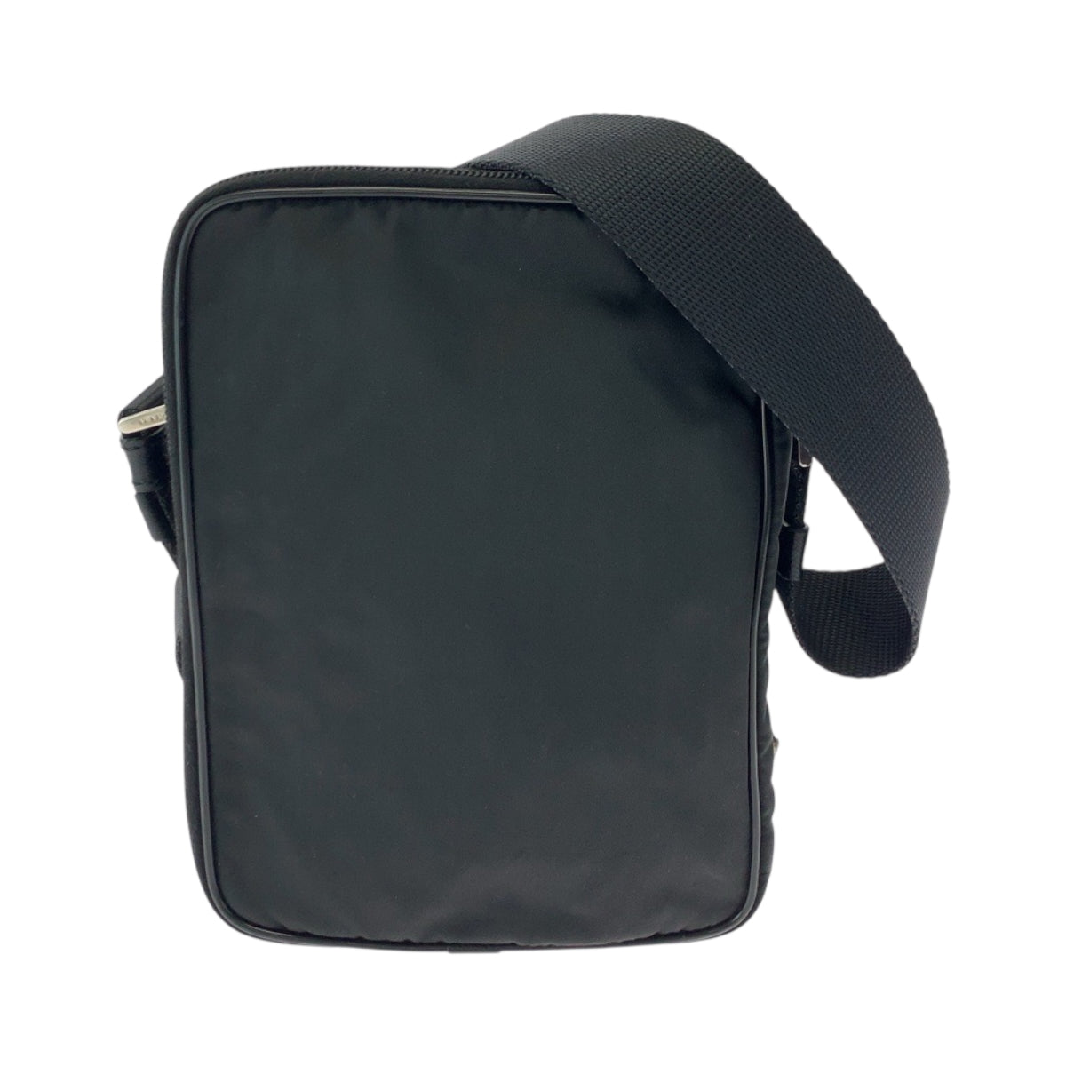 PRADA Shoulder Bag Nylon Black SilverMetal Test Triangle With logo