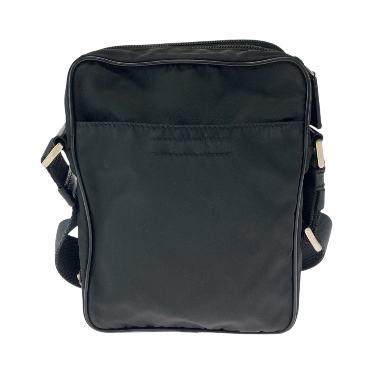 PRADA Shoulder Bag Nylon Black SilverMetal Test Triangle With logo