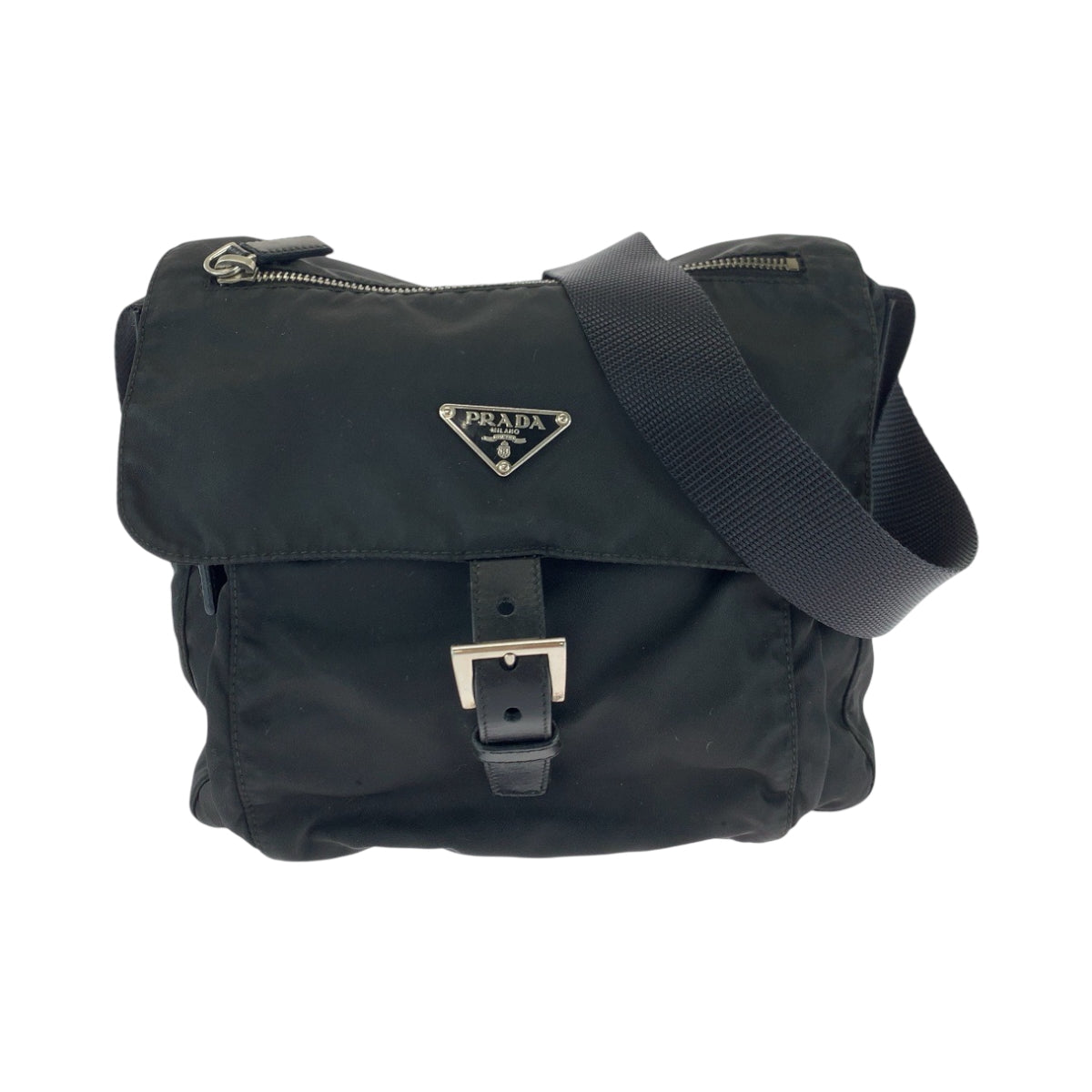 PRADA Shoulder Bag BT8994 Nylon Black SilverMetal Test Triangle With logo