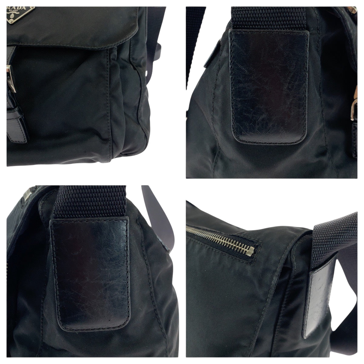 PRADA Shoulder Bag BT8994 Nylon Black SilverMetal Test Triangle With logo