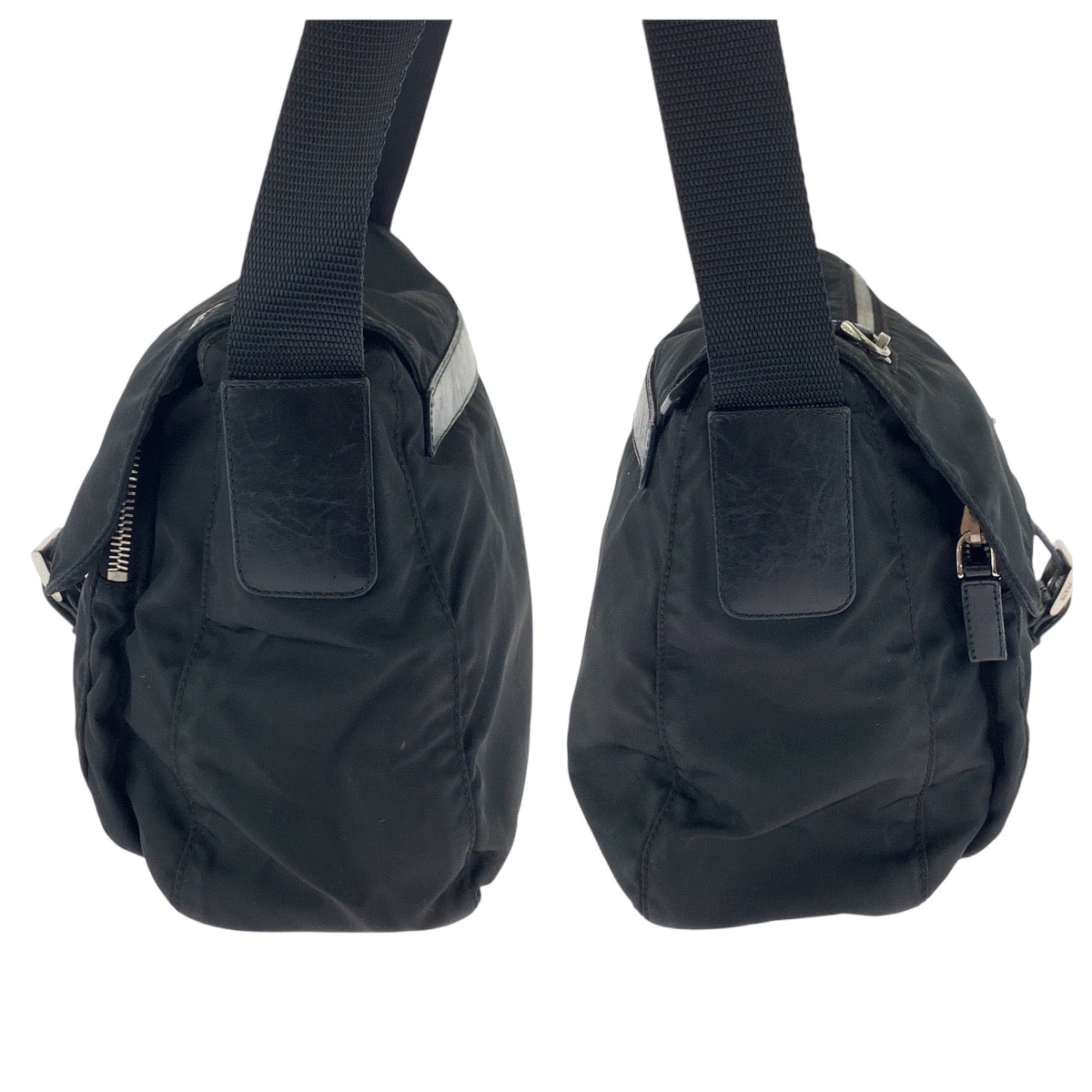 PRADA Shoulder Bag BT8994 Nylon Black SilverMetal Test Triangle With logo