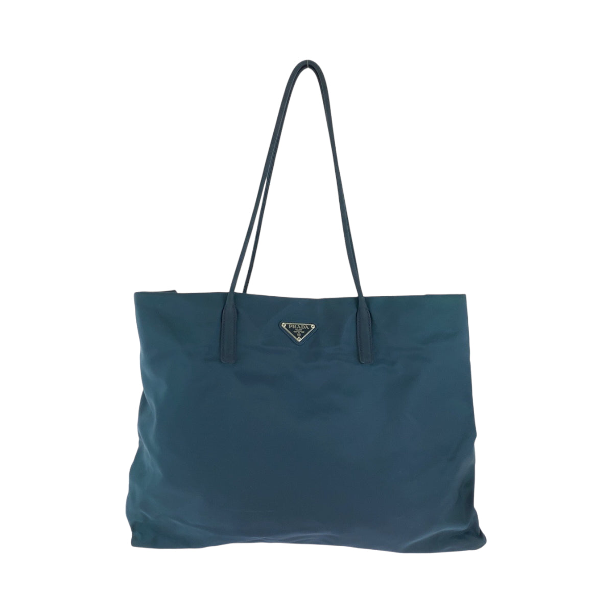 PRADA Tote Bag B7806 Nylon Green SilverMetal Tess Triangle With logo
