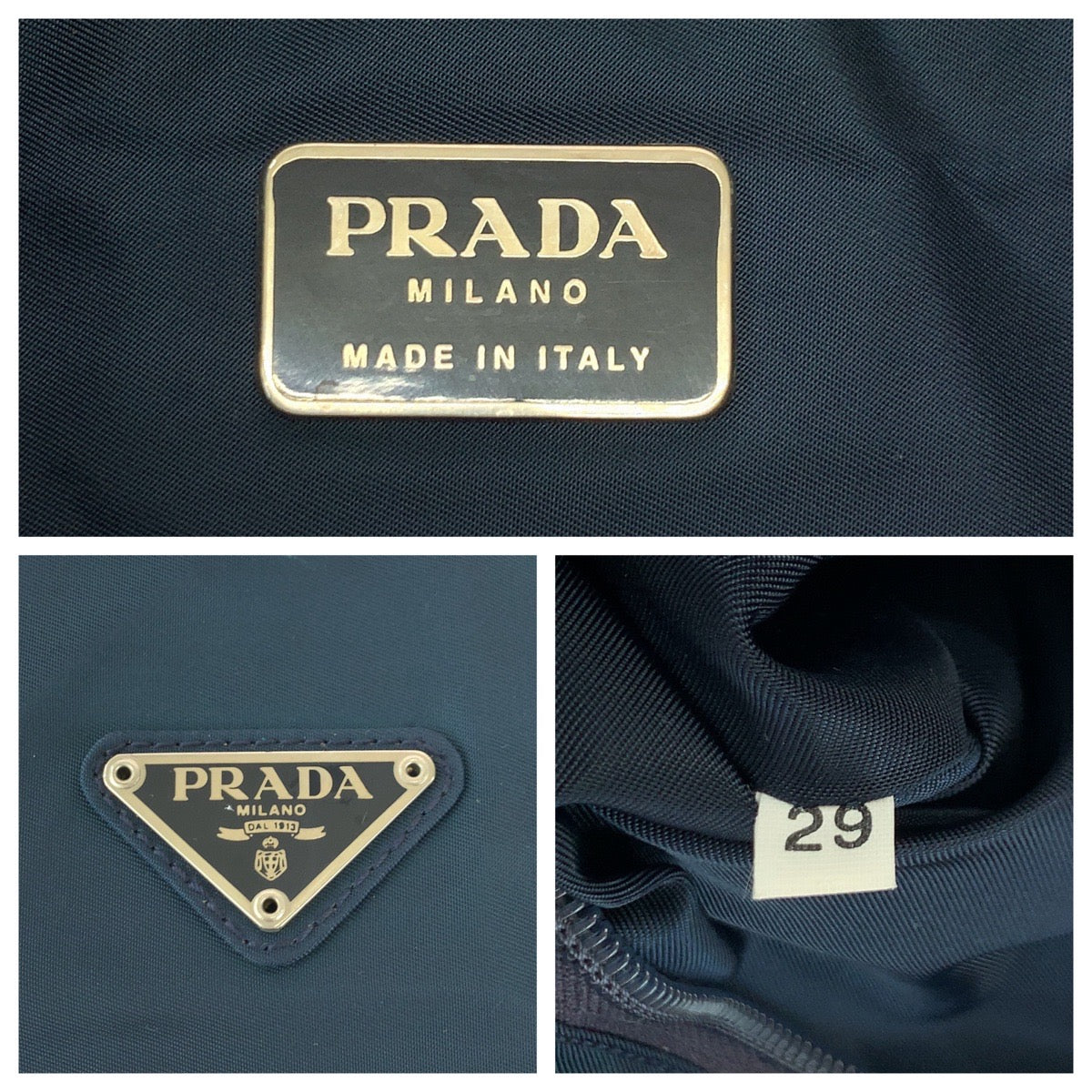 PRADA Tote Bag B7806 Nylon Green SilverMetal Tess Triangle With logo