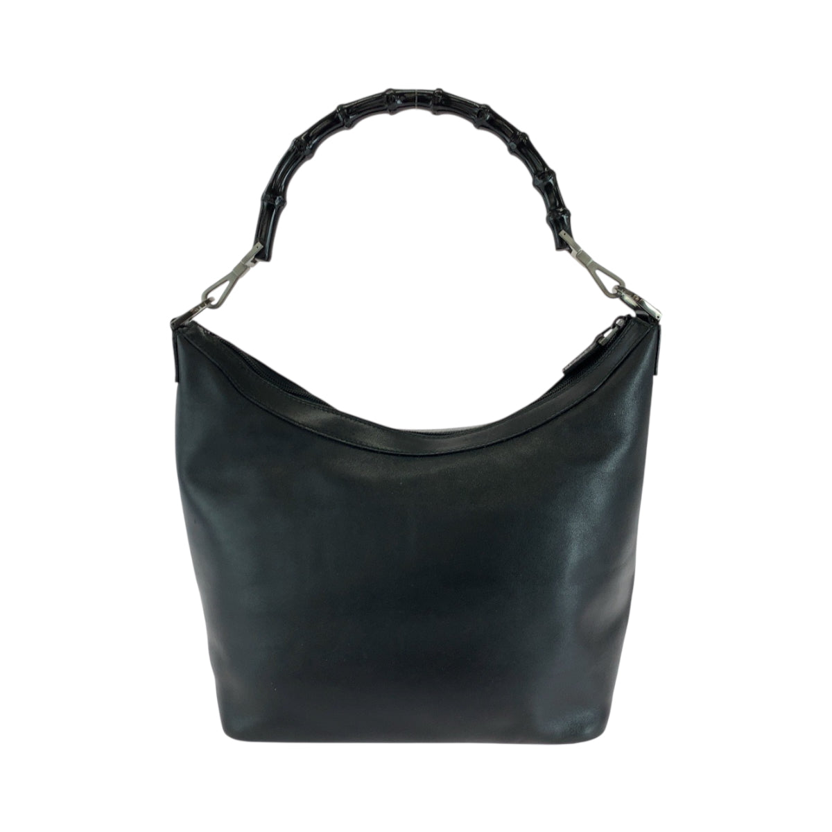 GUCCI Shoulder Bag 000 0531 leather Black SilverMetal Bamboo