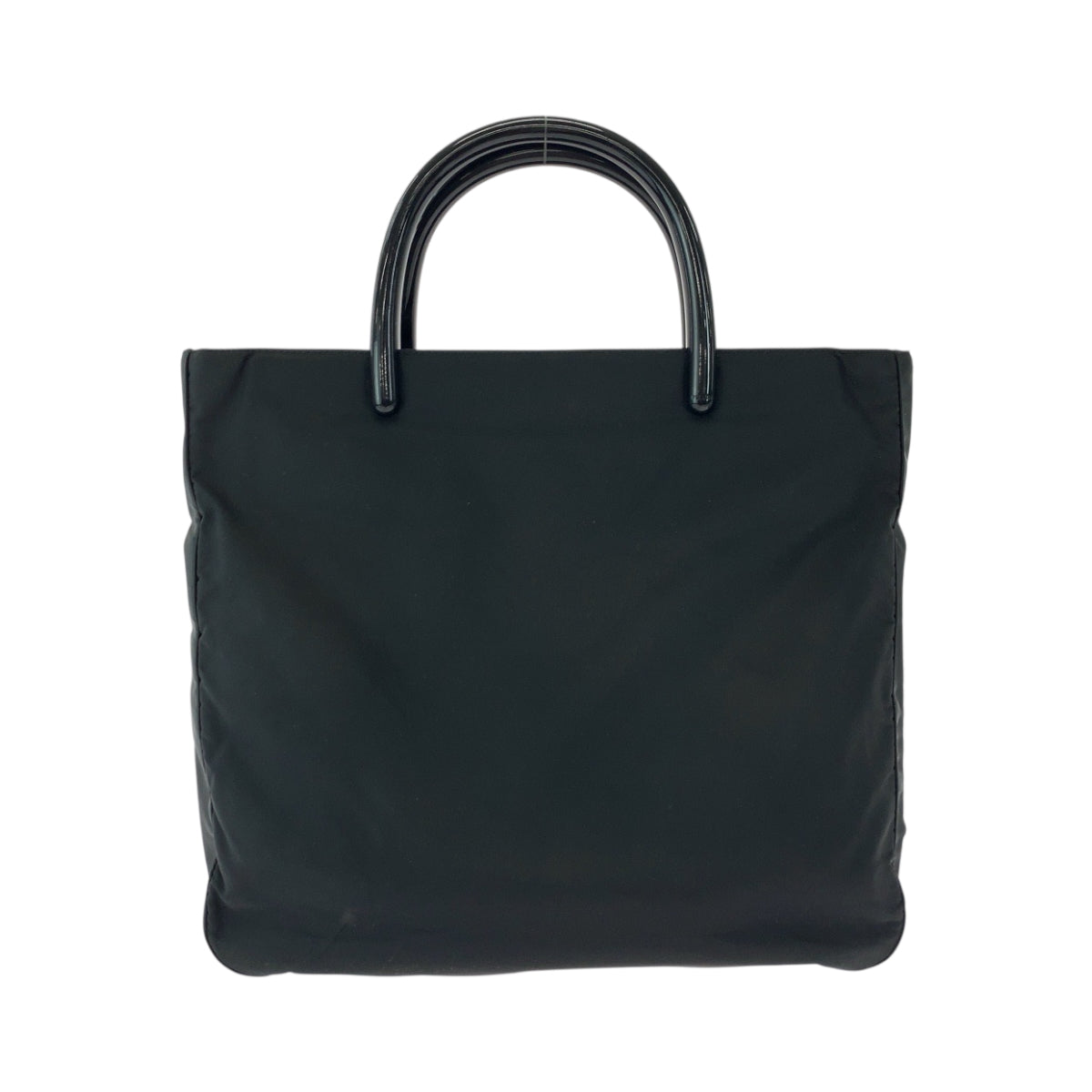 PRADA Tote Bag Nylon Black SilverMetal Test Triangle With logo
