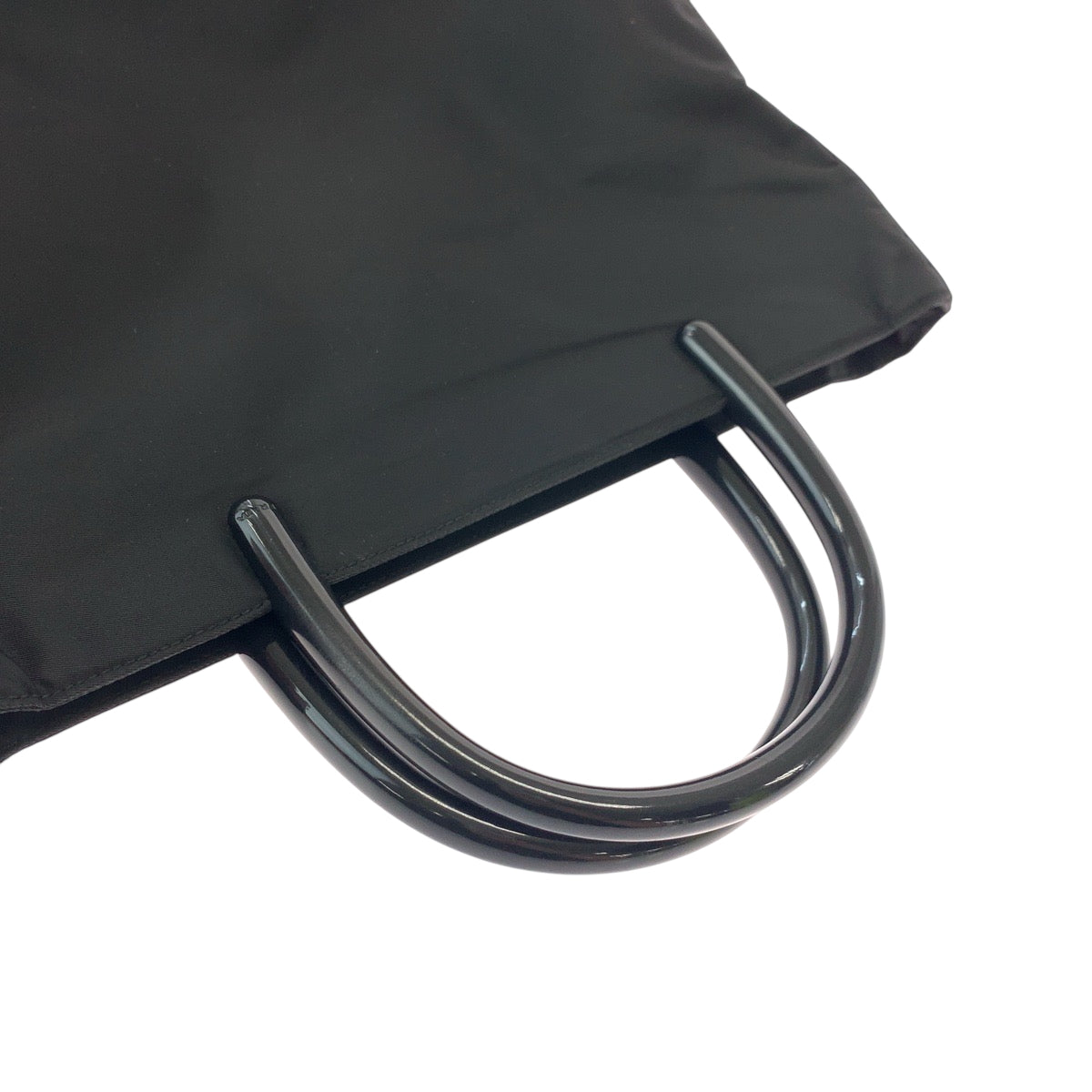 PRADA Tote Bag Nylon Black SilverMetal Test Triangle With logo