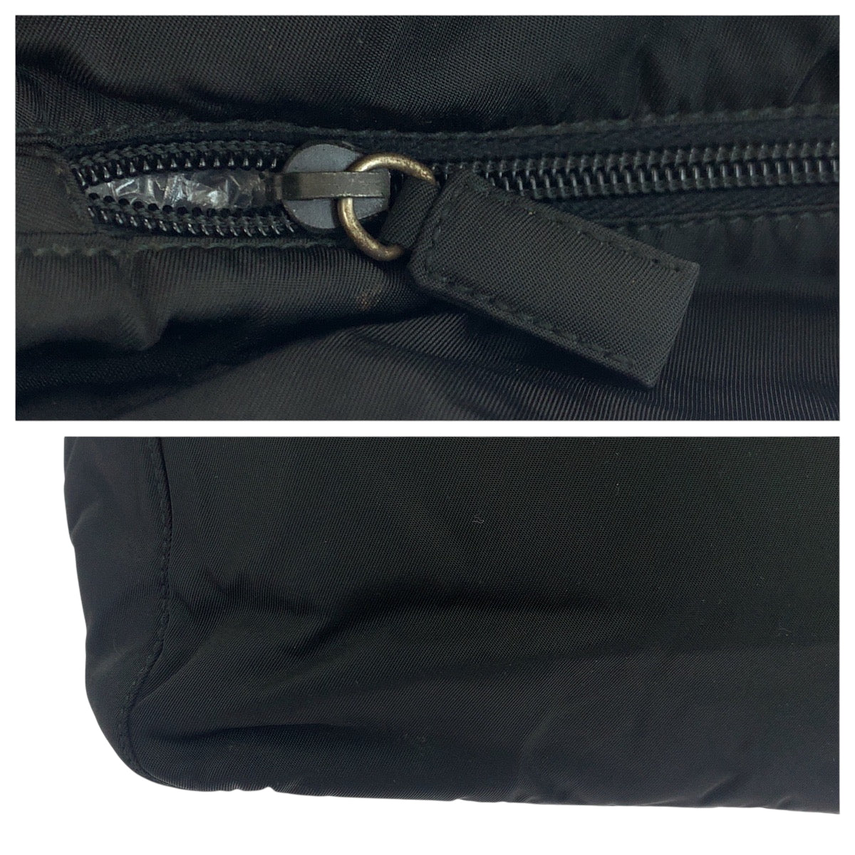 PRADA Tote Bag B8489 Nylon Black SilverMetal Test Triangle With logo