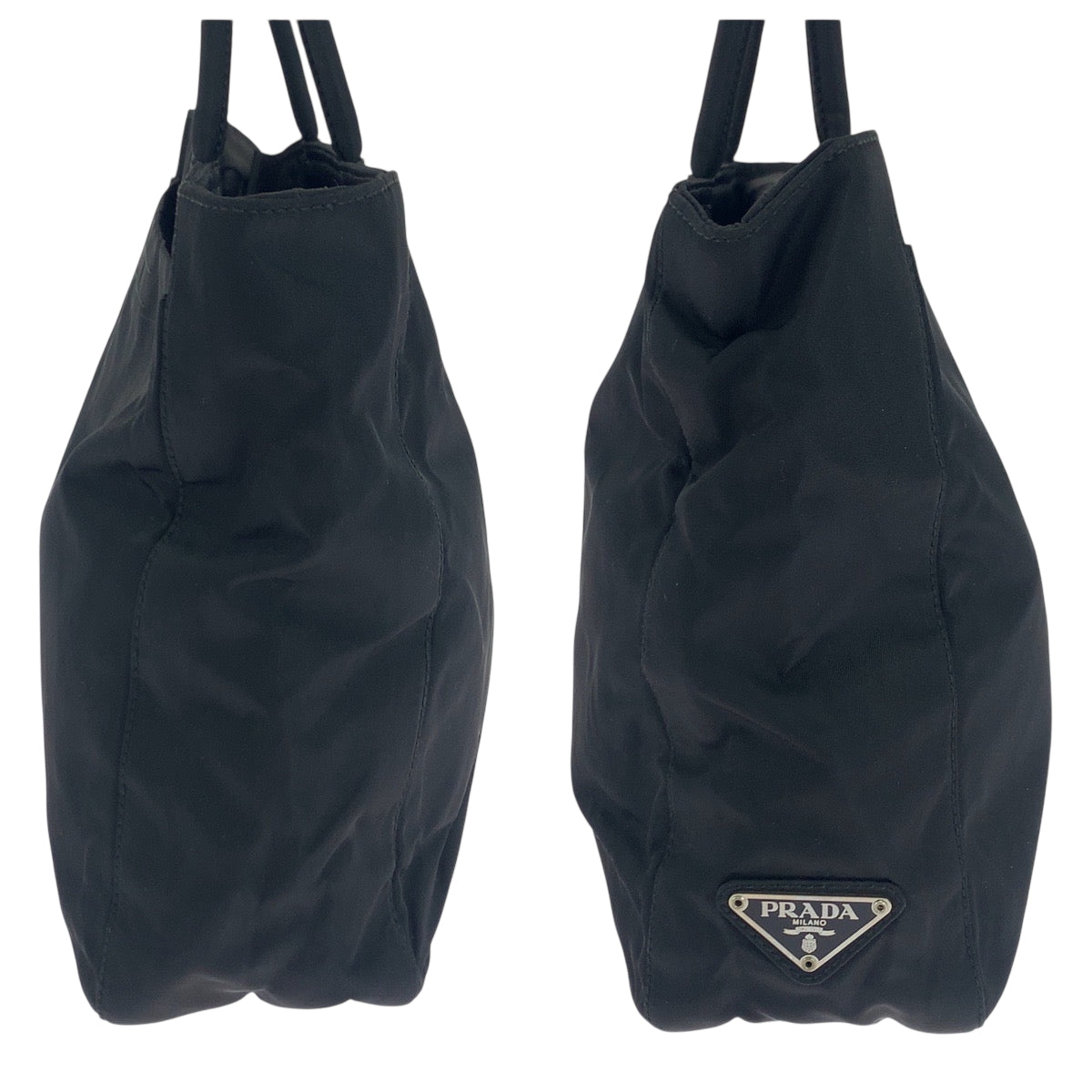 PRADA Tote Bag B8489 Nylon Black SilverMetal Test Triangle With logo