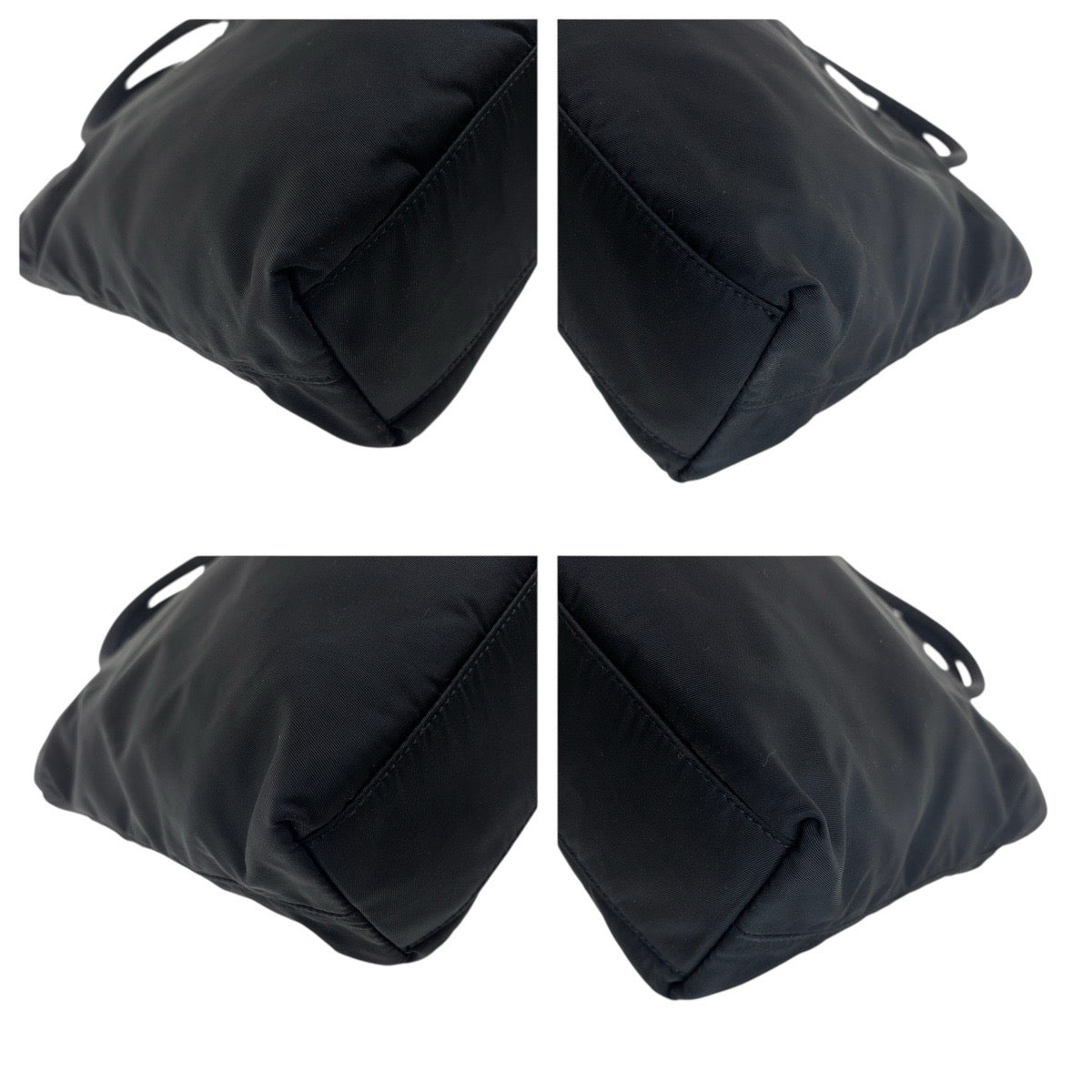 PRADA Tote Bag Nylon Black SilverMetal Test Triangle With logo