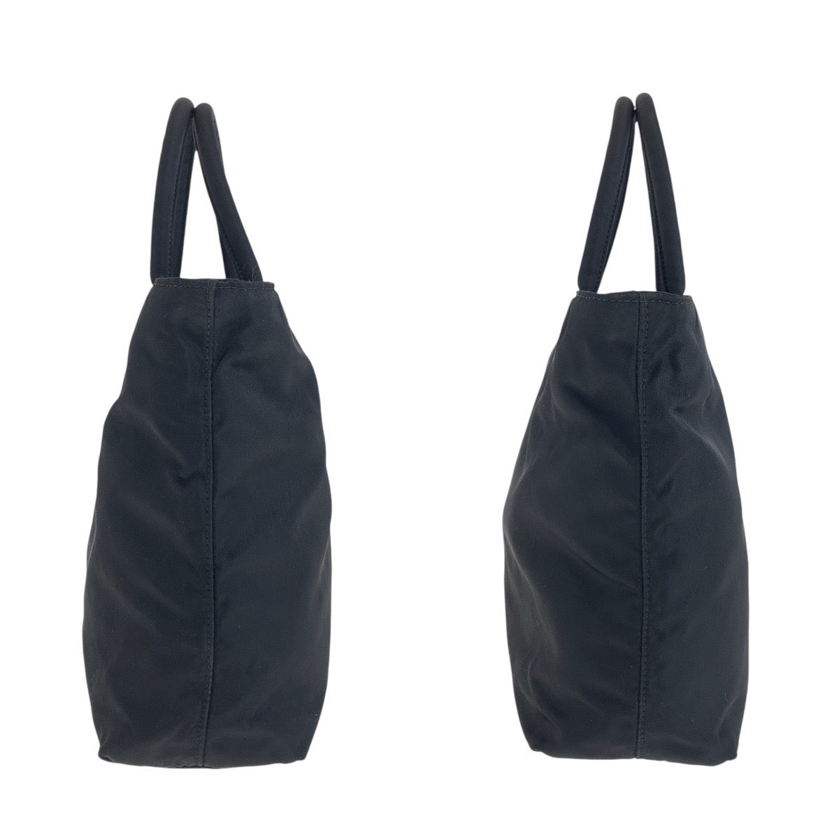 PRADA Tote Bag Nylon Black SilverMetal Test Triangle With logo