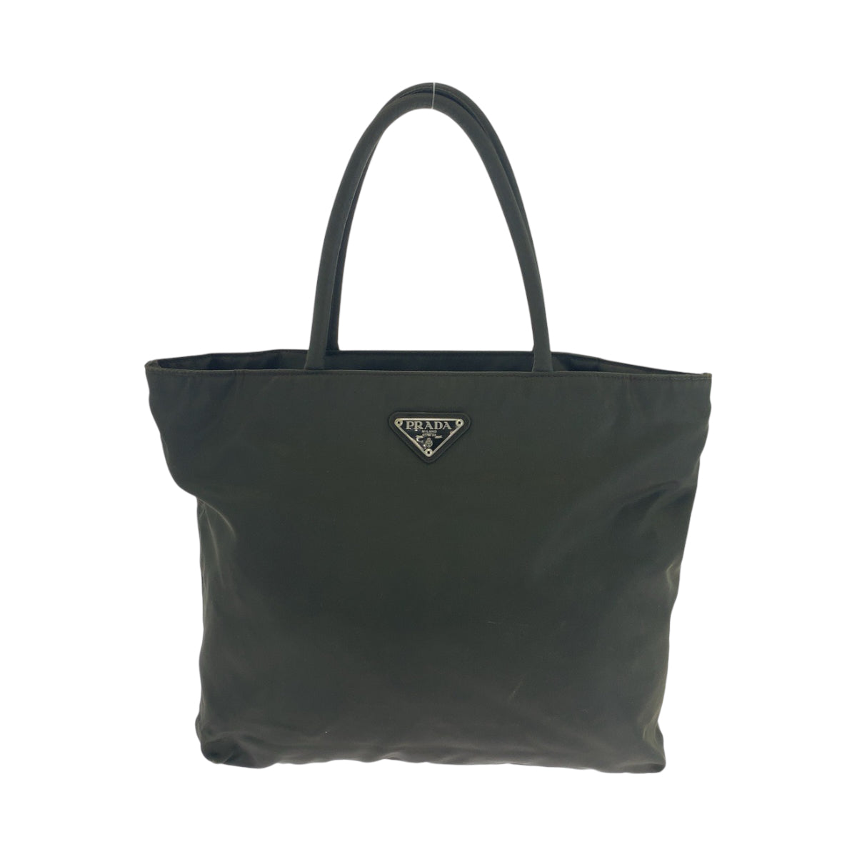 PRADA Tote Bag Nylon Khaki SilverMetal Test Triangle With logo