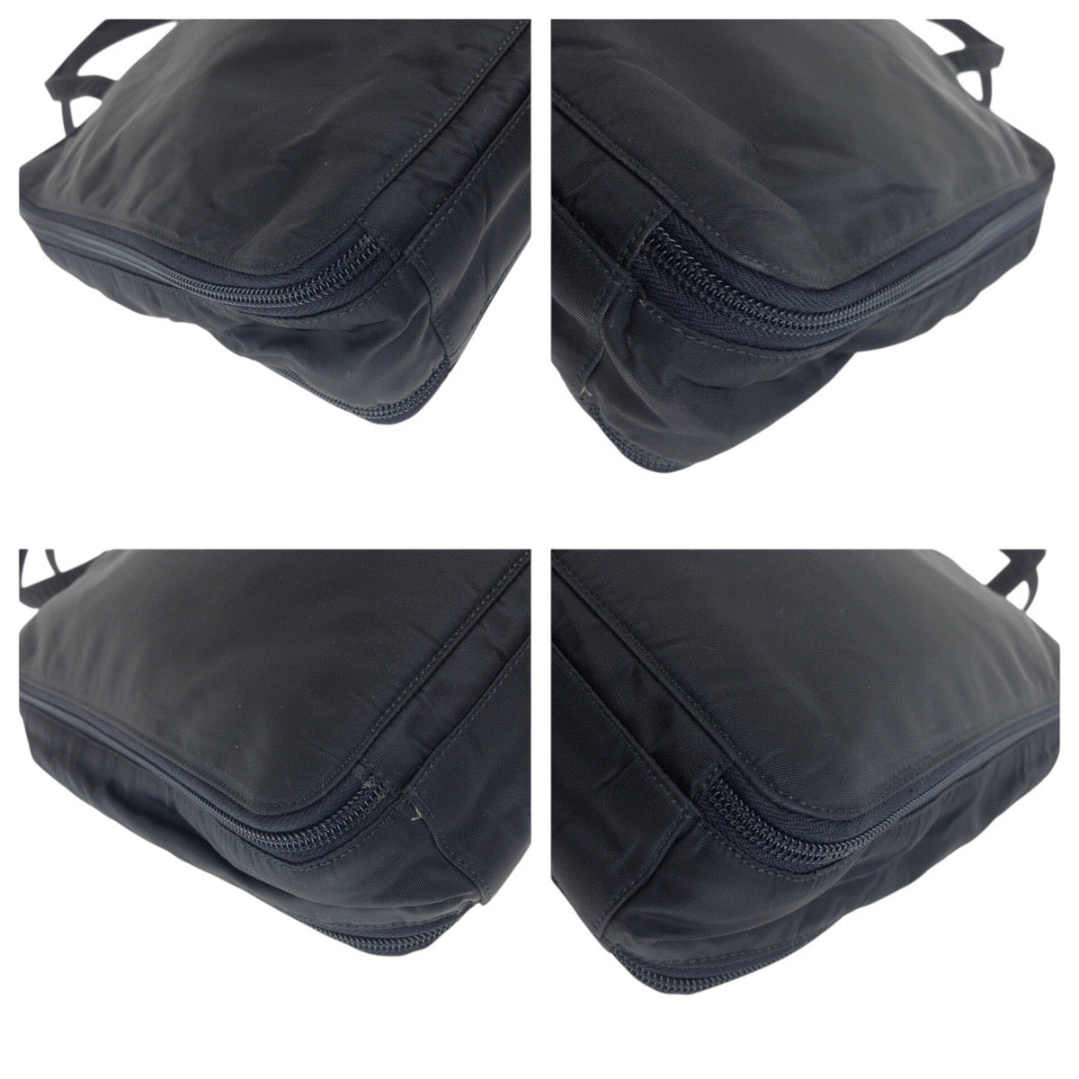 PRADA Business bag Nylon Black SilverMetal Test Triangle With logo