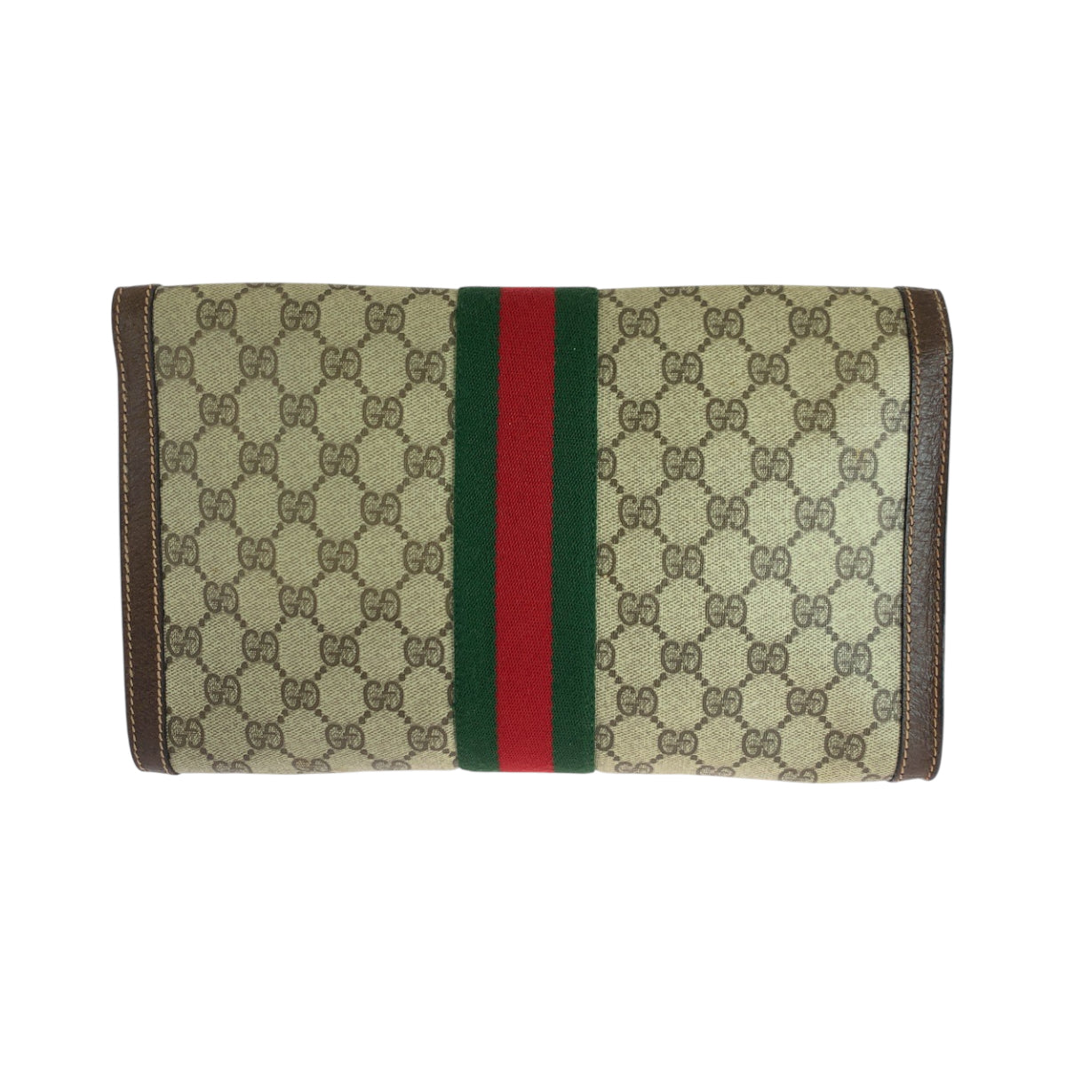 GUCCI Clutch bag GG Supreme Canvas Beige Brown Gold Metal Gucci Perfume Sherry Line