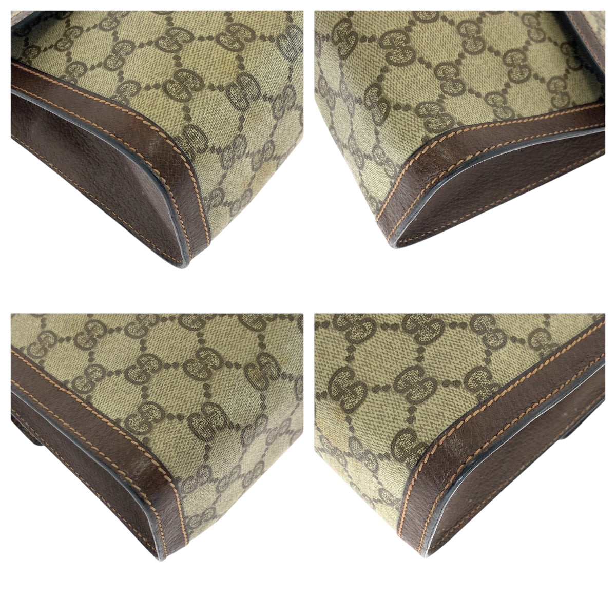 GUCCI Clutch bag GG Supreme Canvas Beige Brown Gold Metal Gucci Perfume Sherry Line