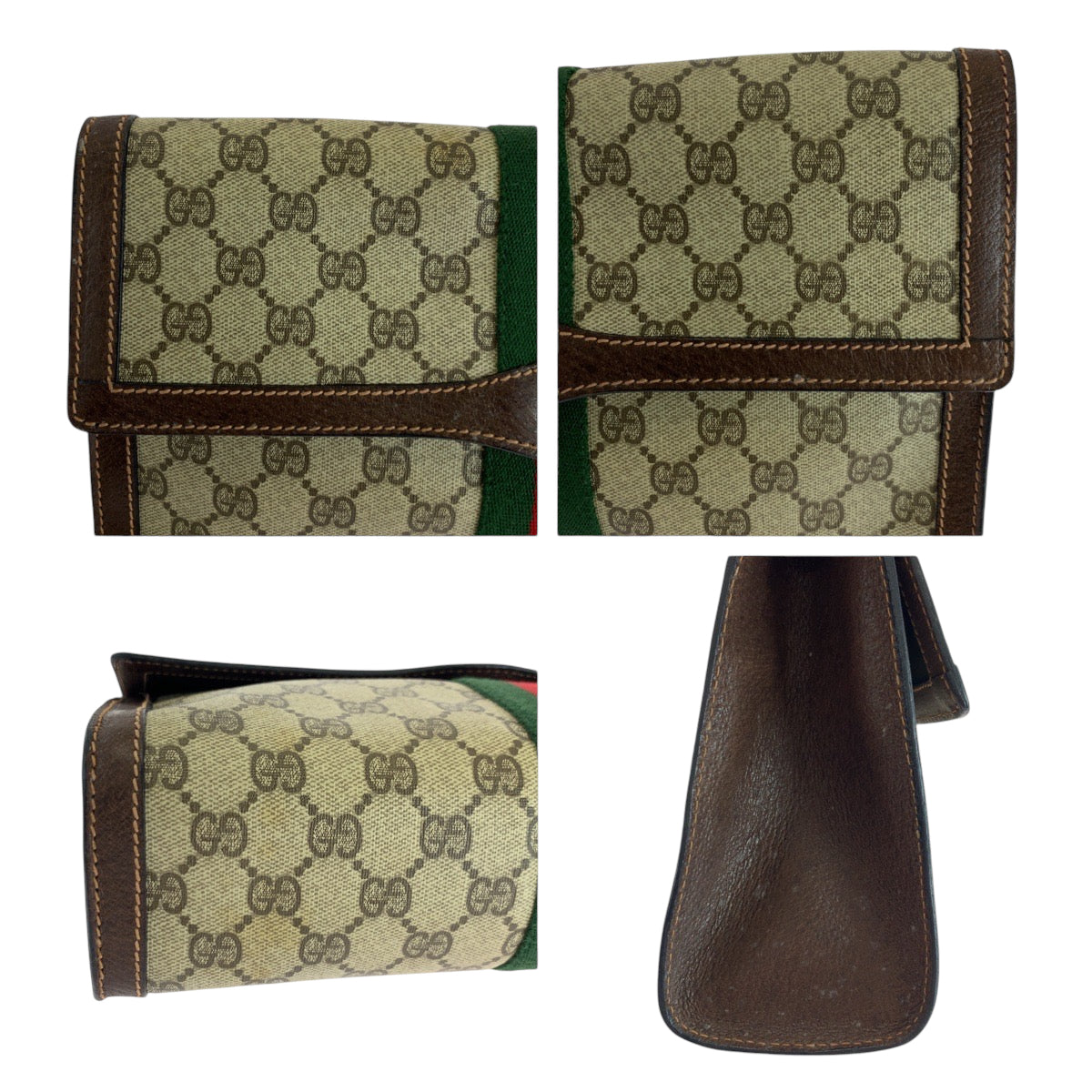 GUCCI Clutch bag GG Supreme Canvas Beige Brown Gold Metal Gucci Perfume Sherry Line