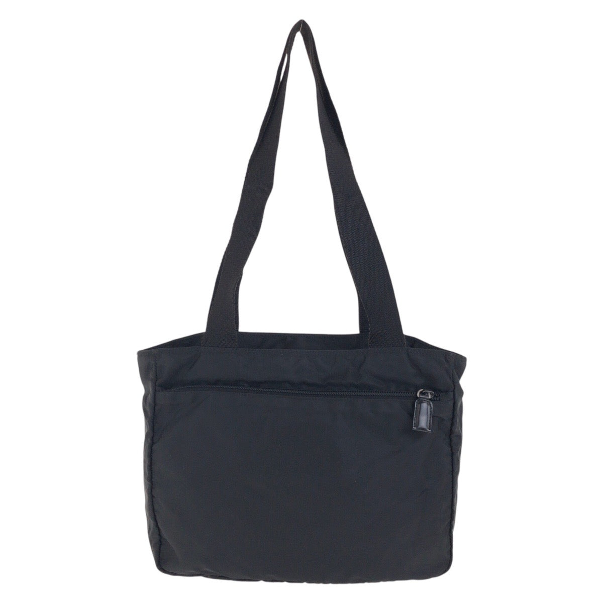 PRADA Tote Bag Nylon Black SilverMetal Test Triangle With logo