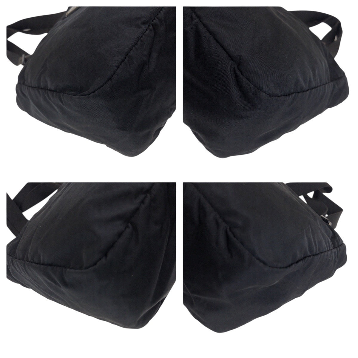 PRADA Tote Bag Nylon Black SilverMetal Test Triangle With logo