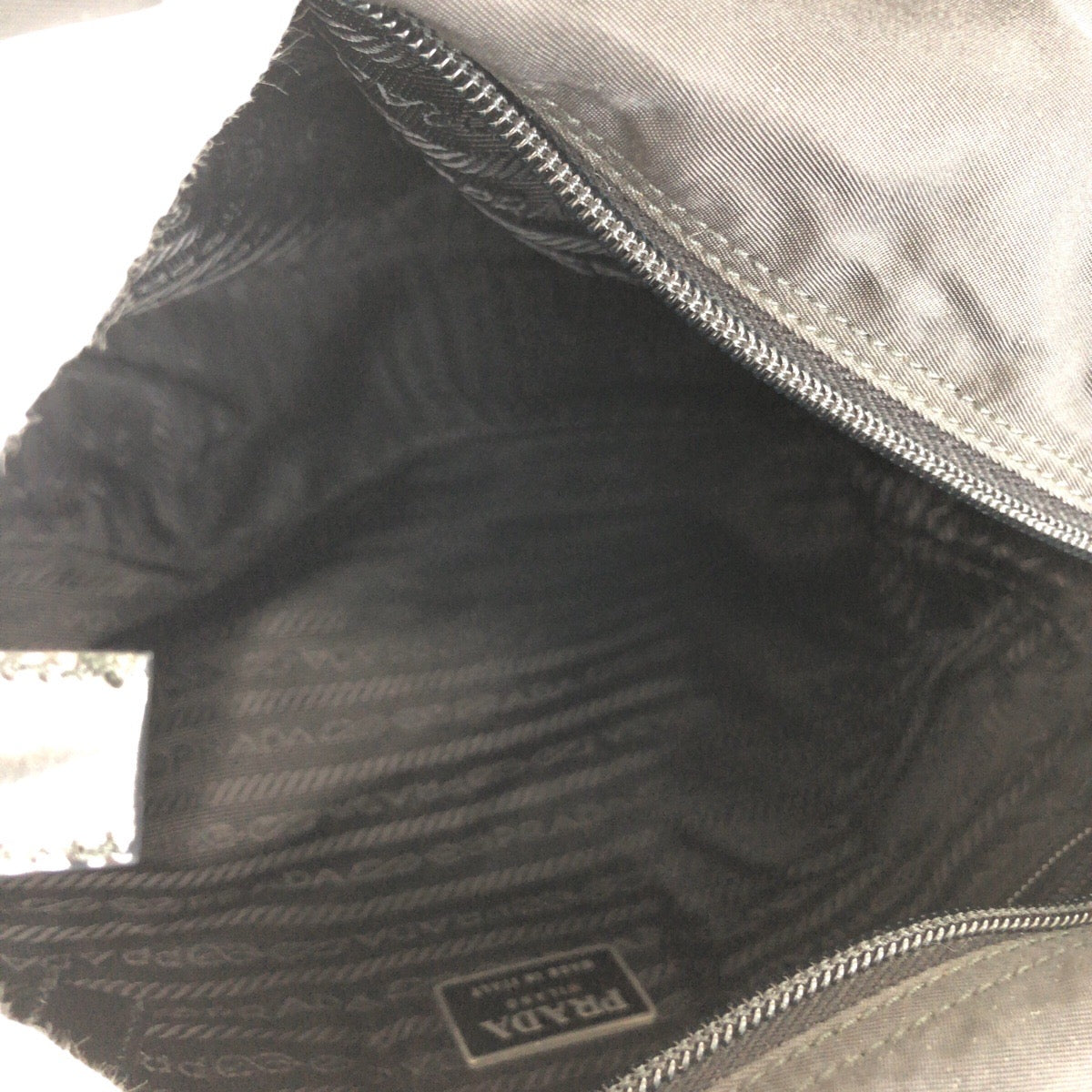 PRADA Tote Bag Nylon Black SilverMetal Test Triangle With logo