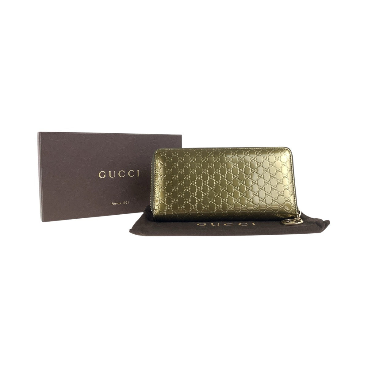 GUCCI Long Wallet Purse 308005 enamel gold Micro Guccisima Heart interlocking