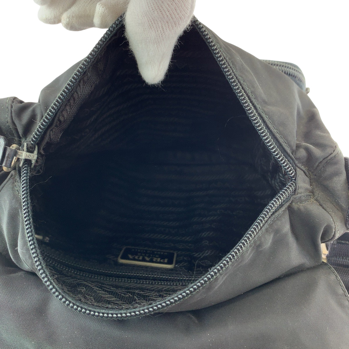 PRADA Shoulder Bag BT8994 Nylon Black SilverMetal Test Triangle With logo