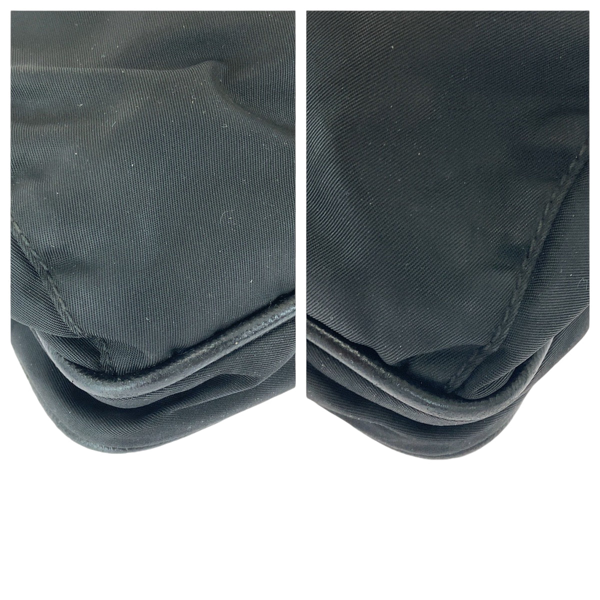 PRADA Shoulder Bag Nylon Black SilverMetal Test Triangle With logo