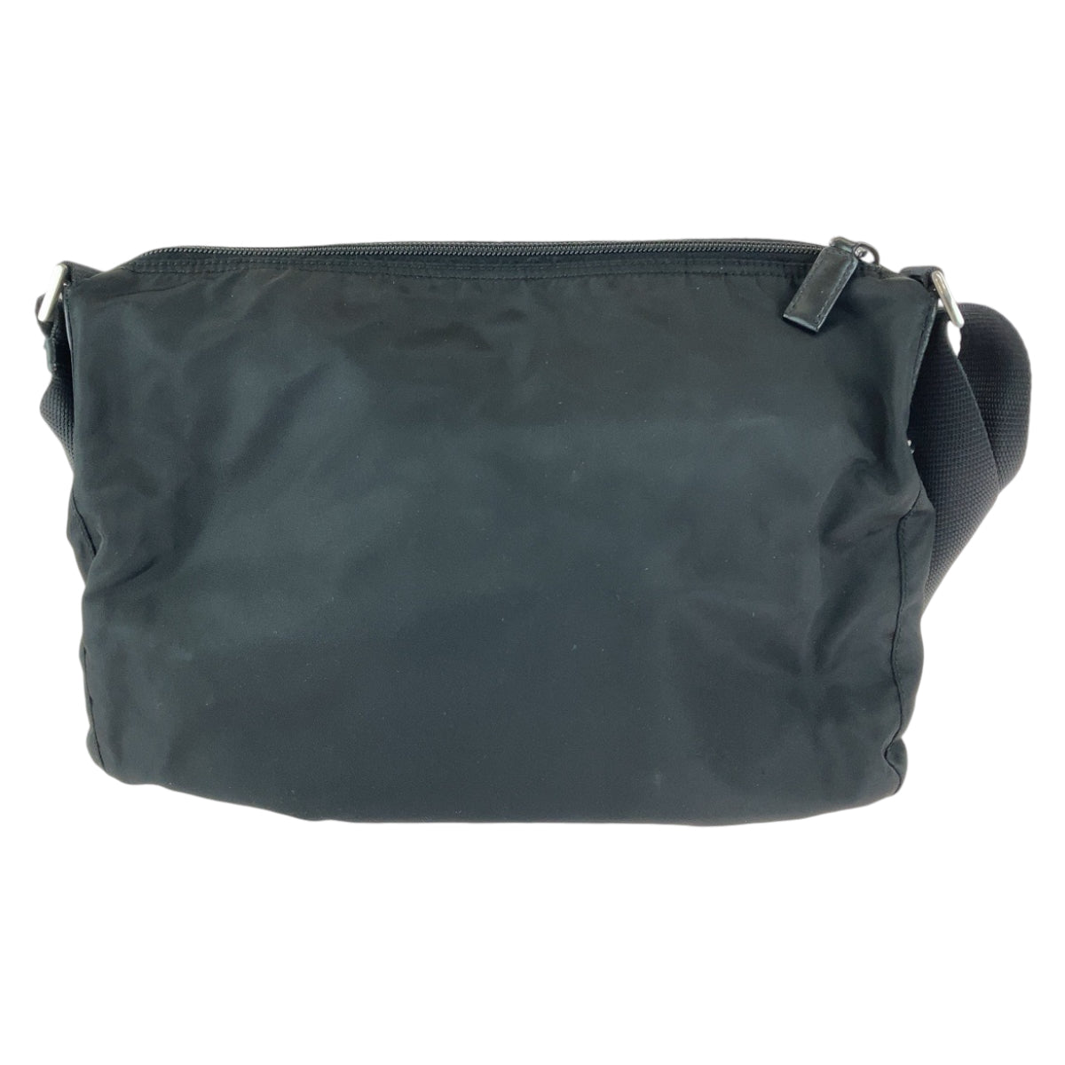 PRADA Shoulder Bag Nylon Black Silver Metal Test Triangle With logo