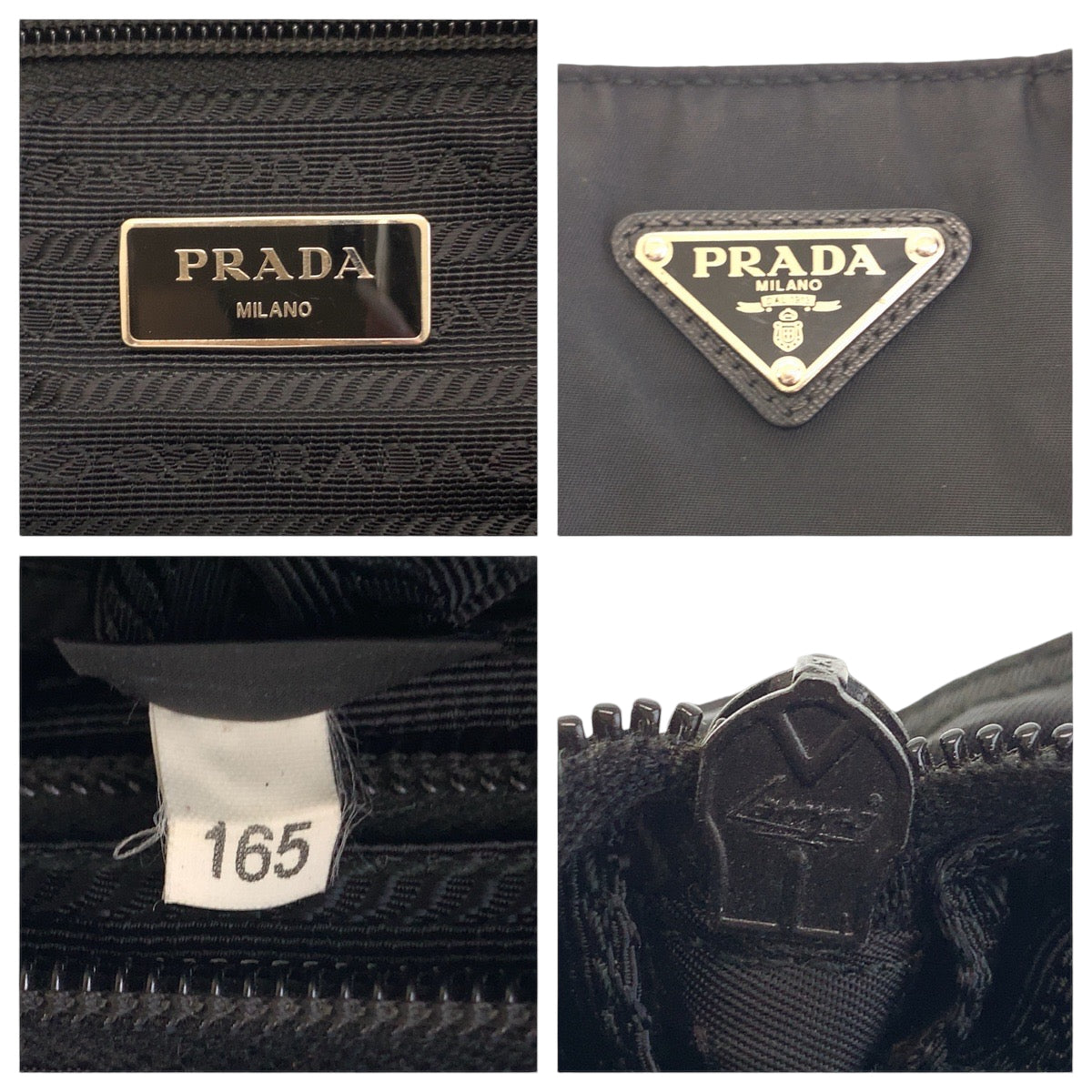 PRADA Shoulder Bag VA0340 Nylon Black SilverMetal Test Triangle With logo