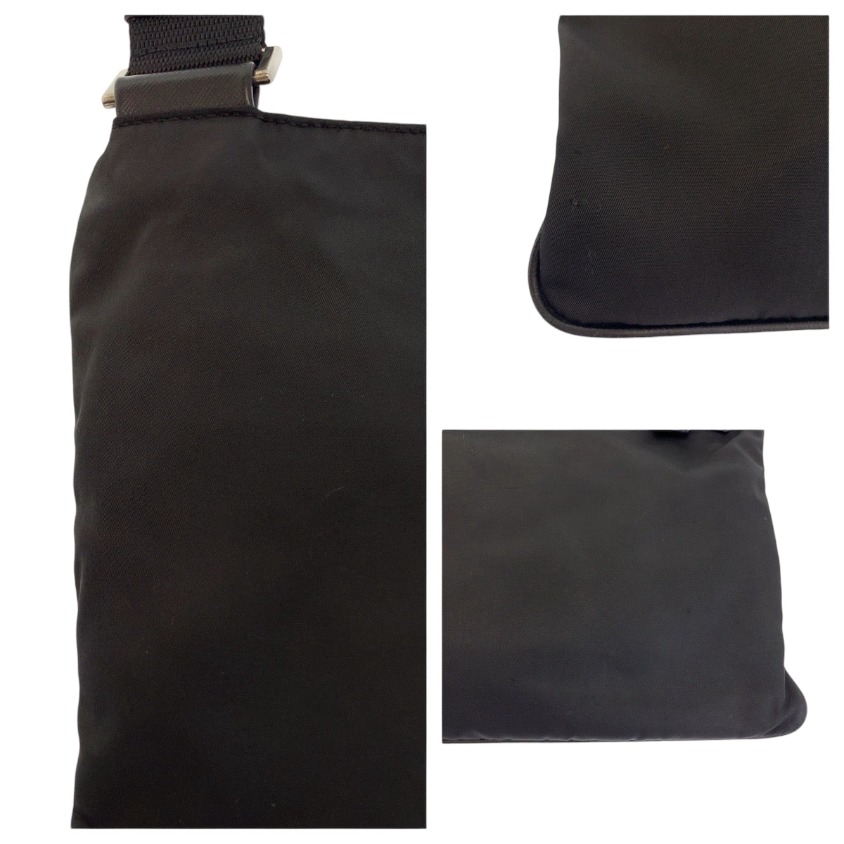 PRADA Shoulder Bag VA0340 Nylon Black SilverMetal Test Triangle With logo