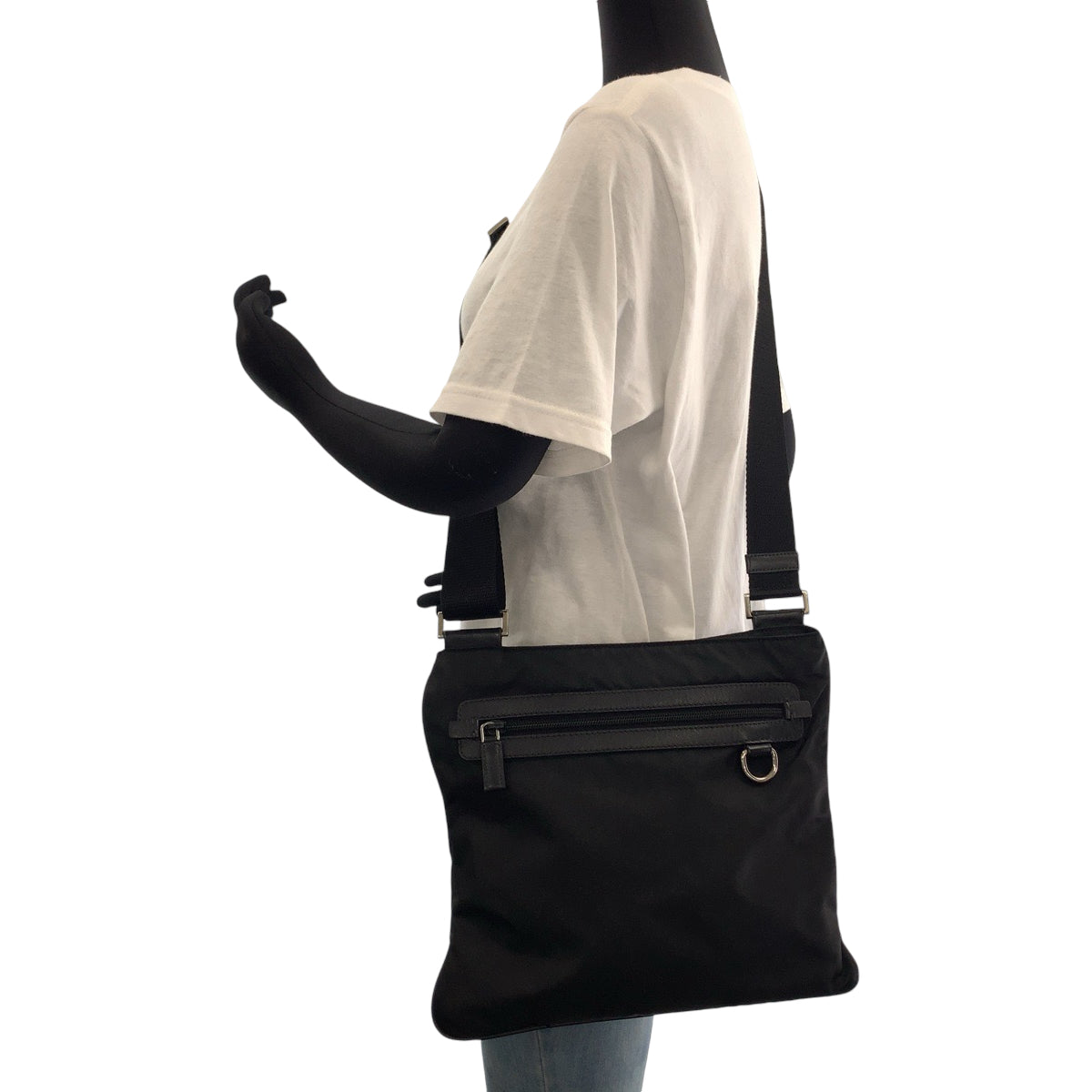 PRADA Shoulder Bag VA0340 Nylon Black SilverMetal Test Triangle With logo