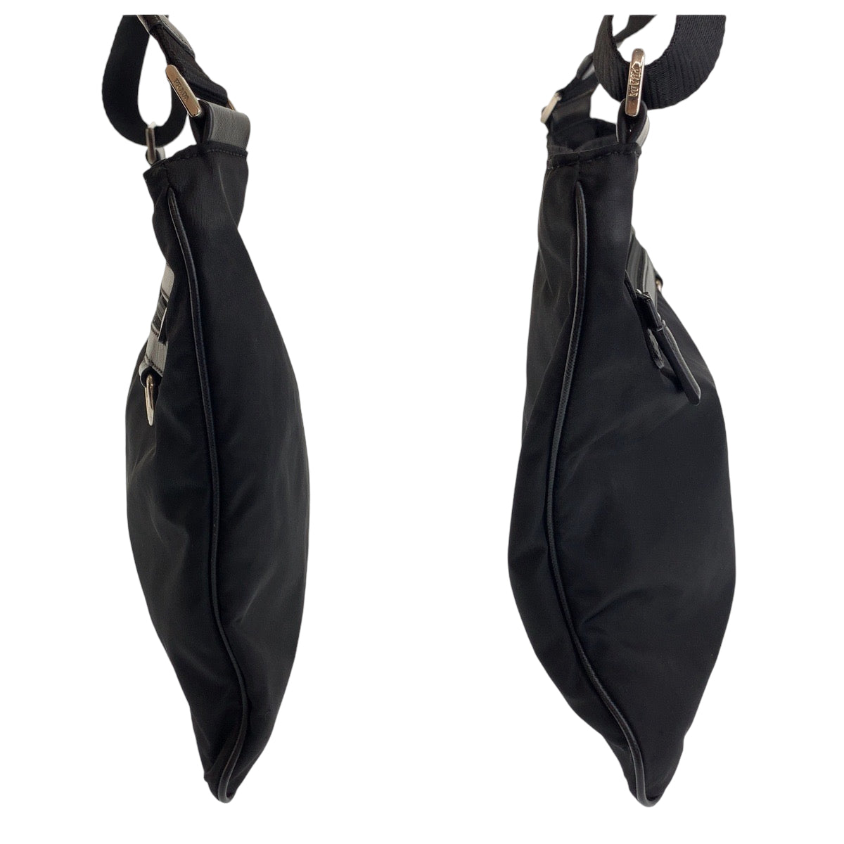 PRADA Shoulder Bag VA0340 Nylon Black SilverMetal Test Triangle With logo