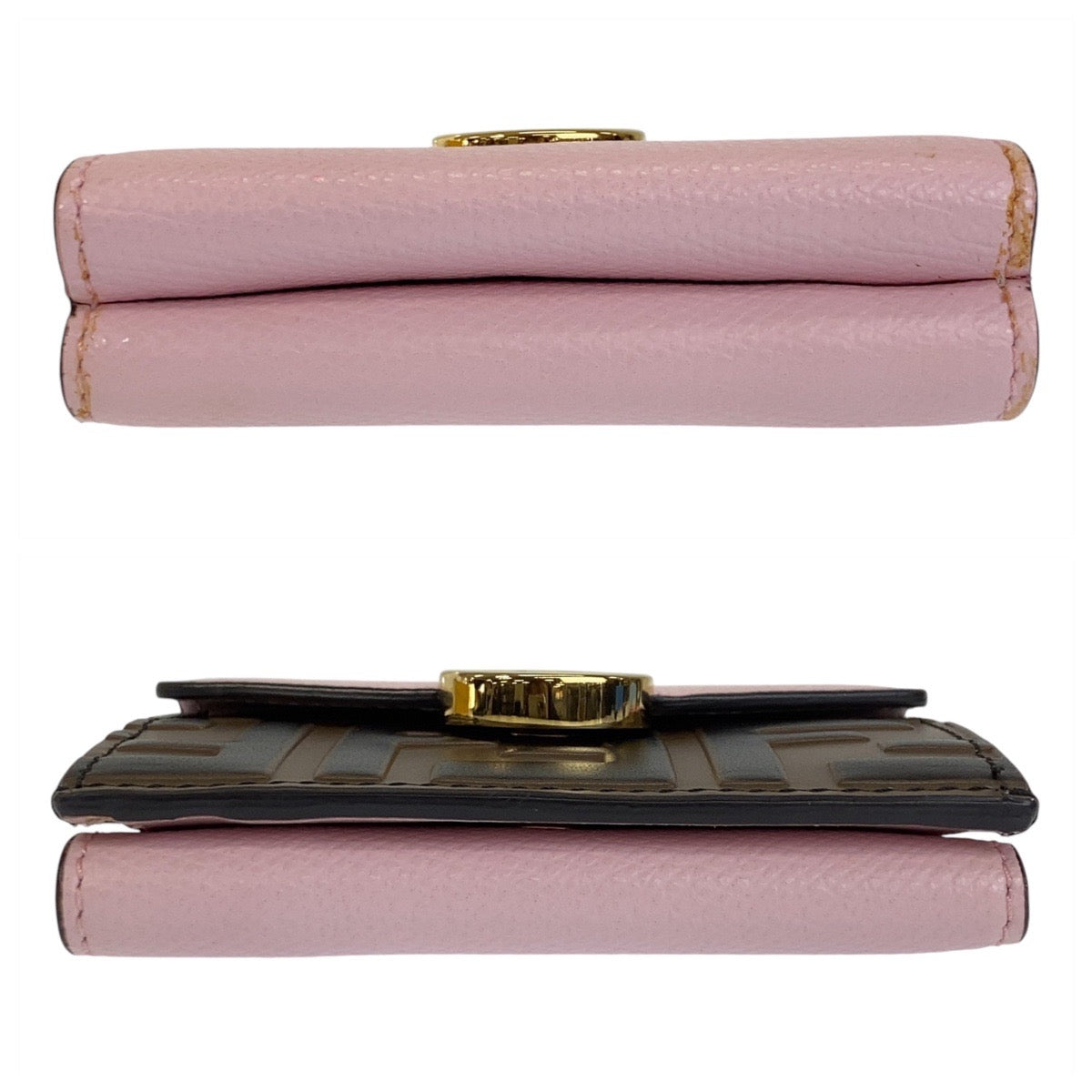 FENDI Tri-fold wallet leather Brown ZUCCA F IS FENDI